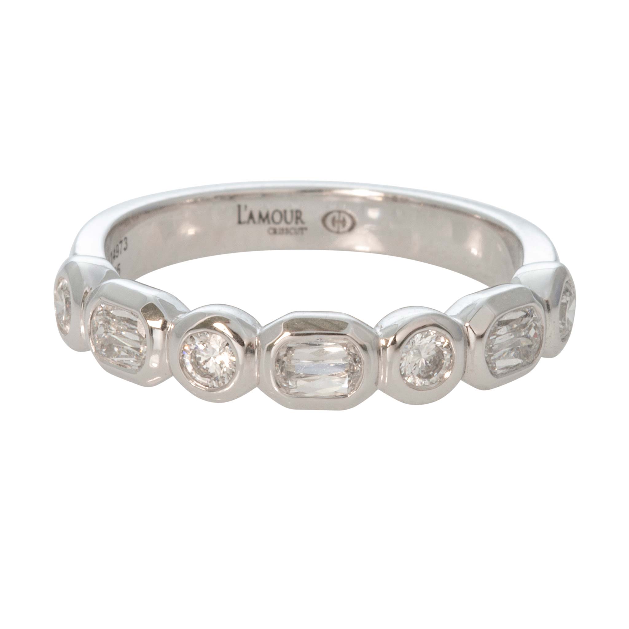Christopher Designs L’Amour Crisscut & Round Diamond Bezel Halfway Band