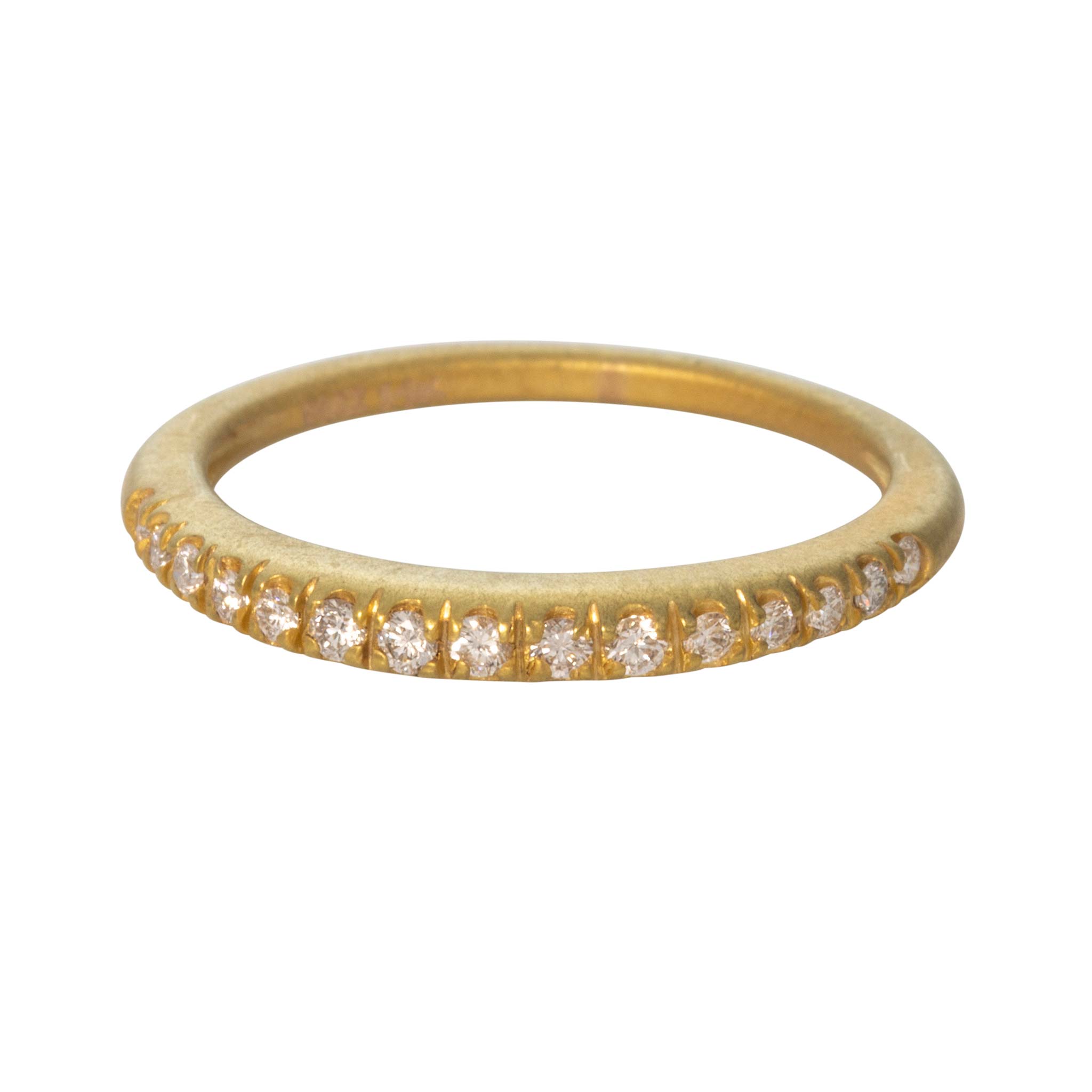 Mazza Diamond Halfway Matte 14K Gold Tapered Band