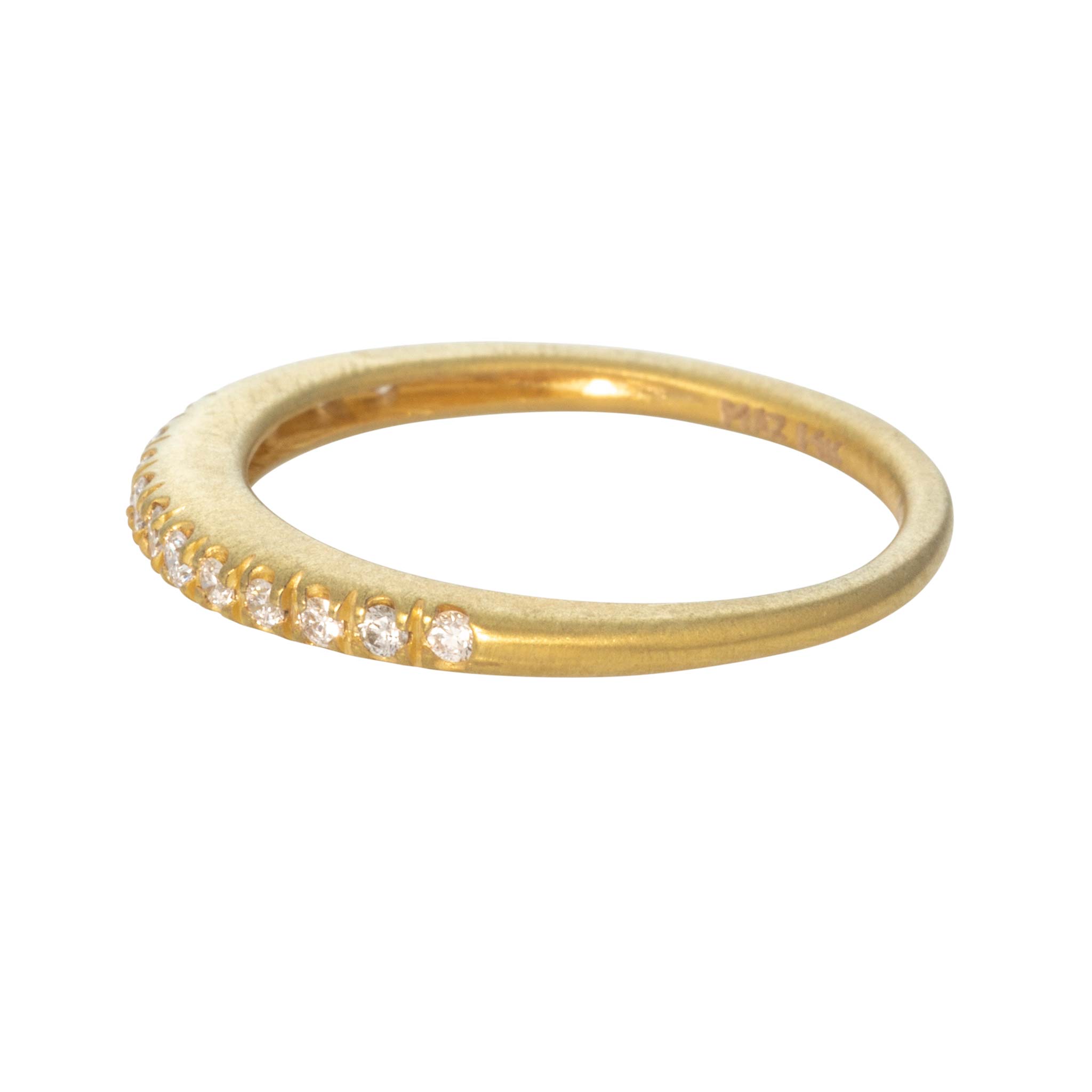 Mazza Diamond Halfway Matte 14K Gold Tapered Band