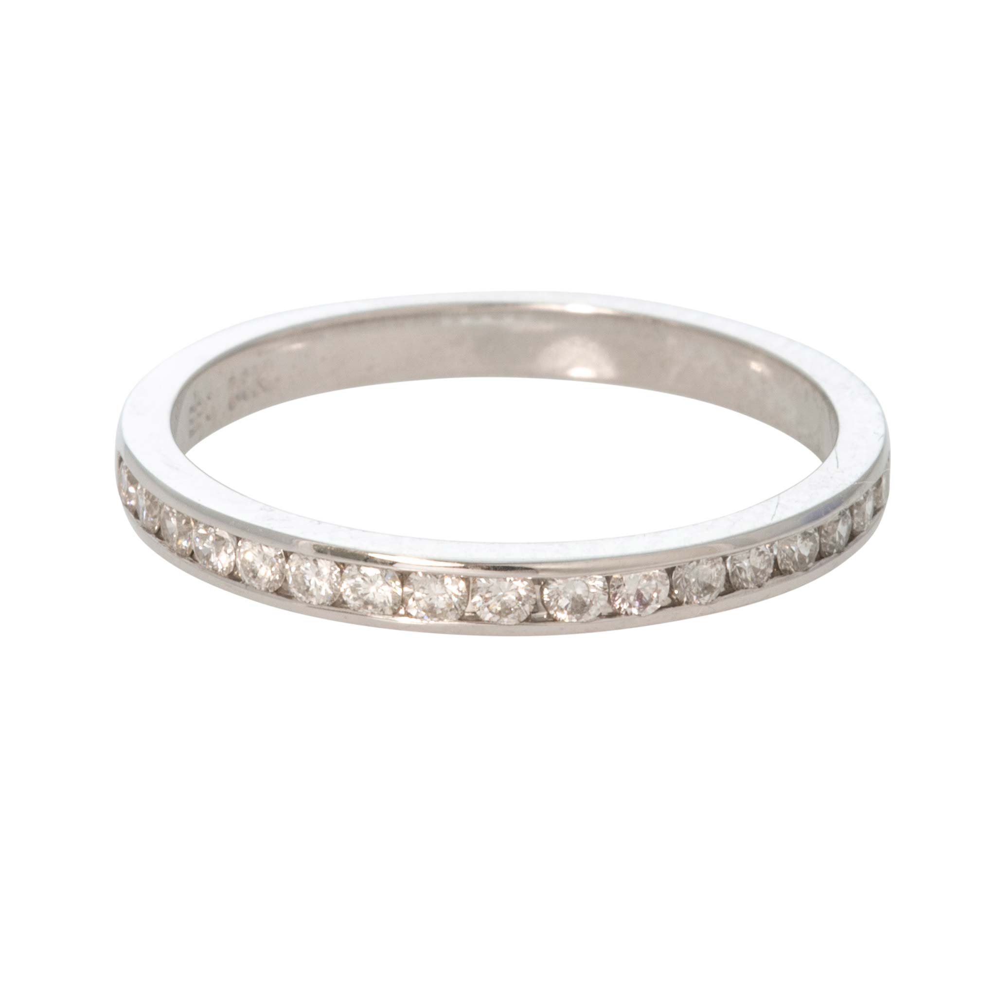 Diamond Channel Set 14K White Gold Halfway Band