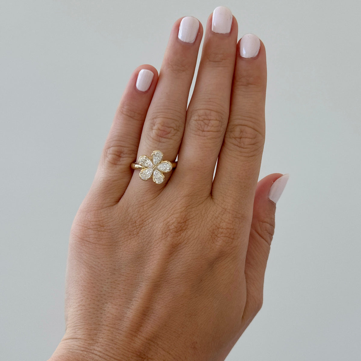 1.18ctw L’Amour Crisscut Pear Diamond Flower Ring