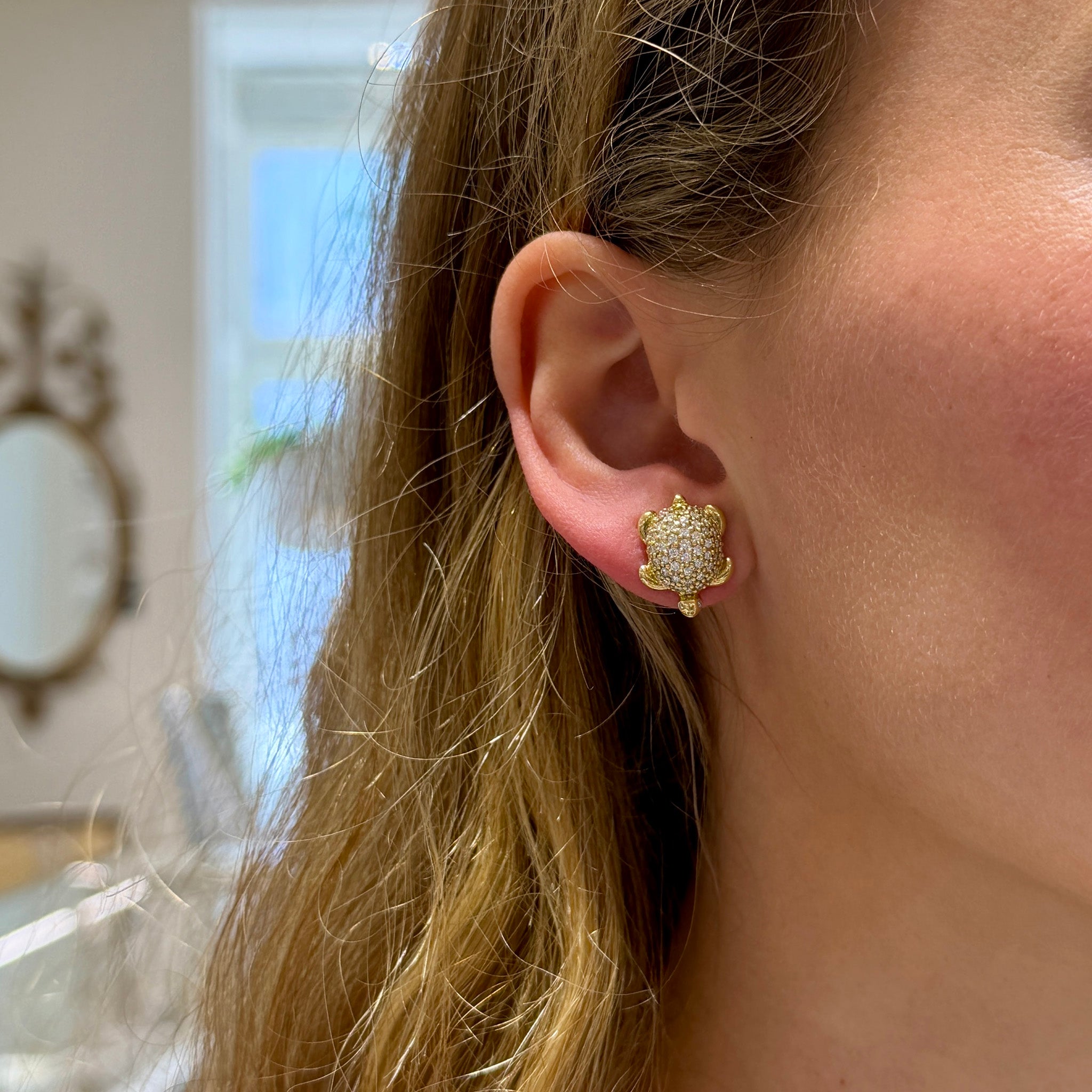 Temple St. Clair Diamond Turtle Earrings