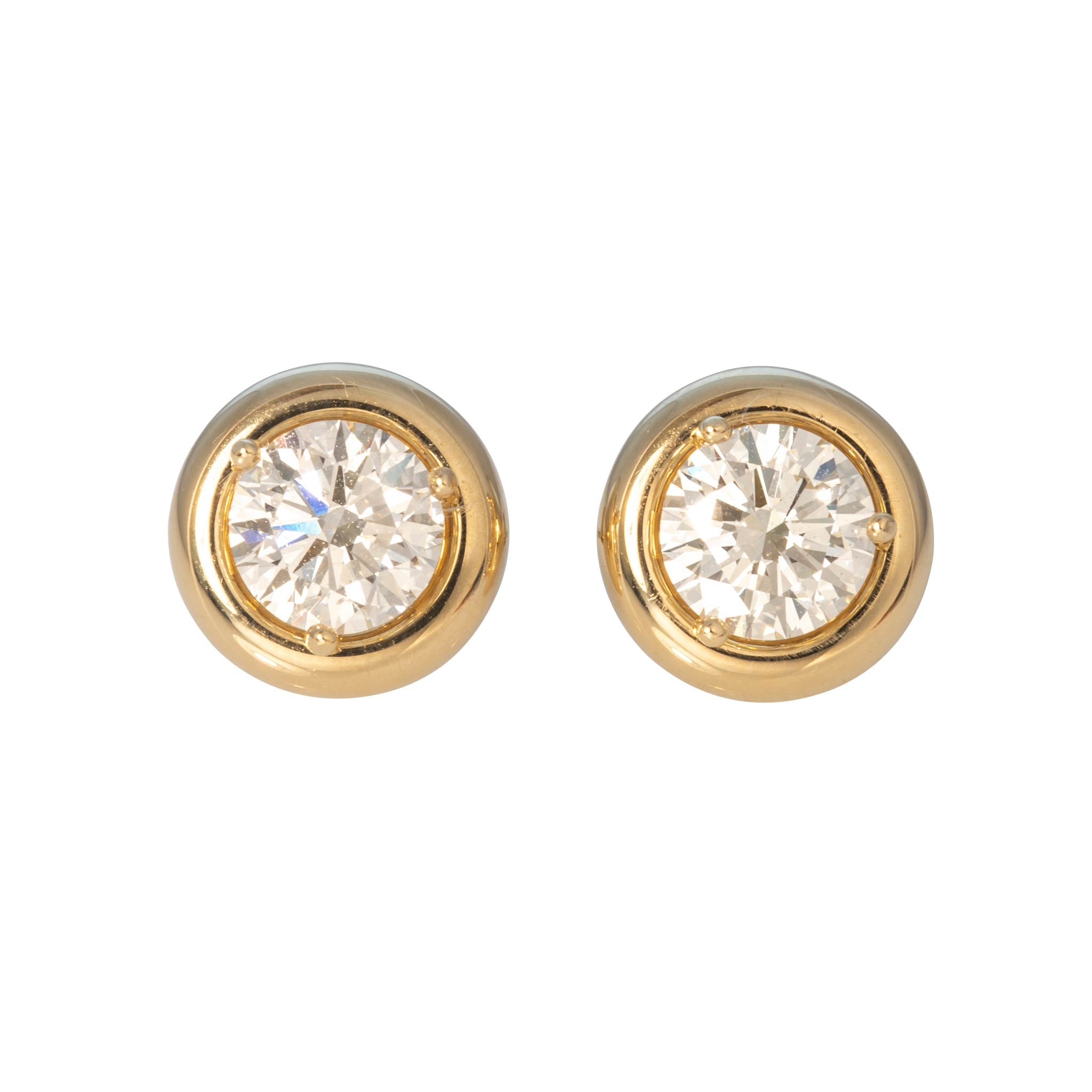 2ctw Diamond 14K Gold Martini Stud Earrings with Bezel Jackets