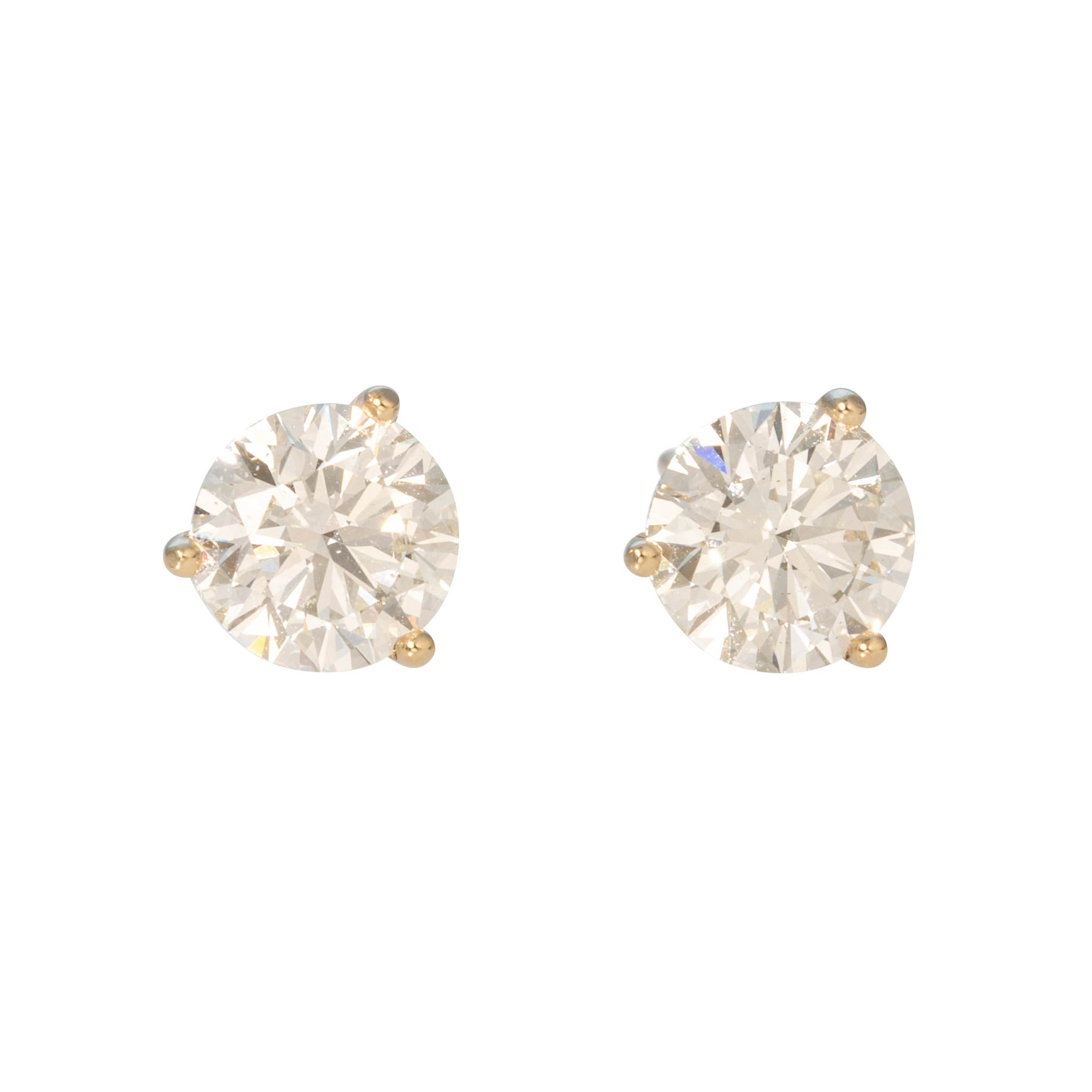 2ctw Diamond 14K Gold Martini Stud Earrings with Bezel Jackets
