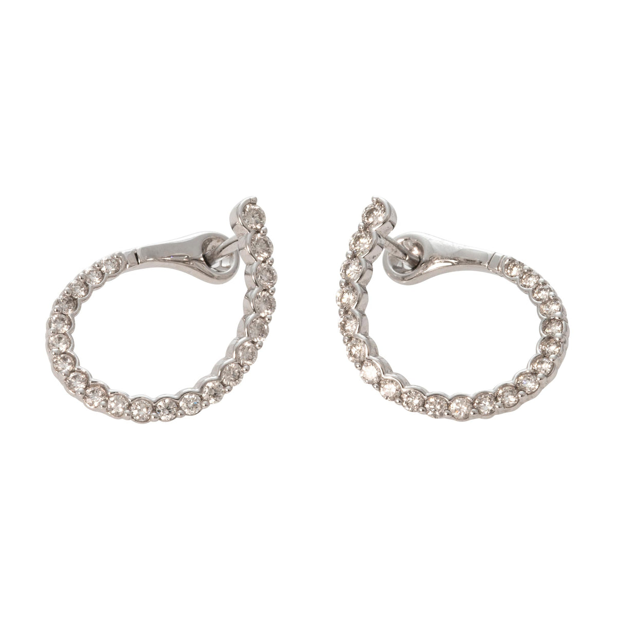 .70ctw Graduated Diamond Front to Back 14K White Gold Earrings