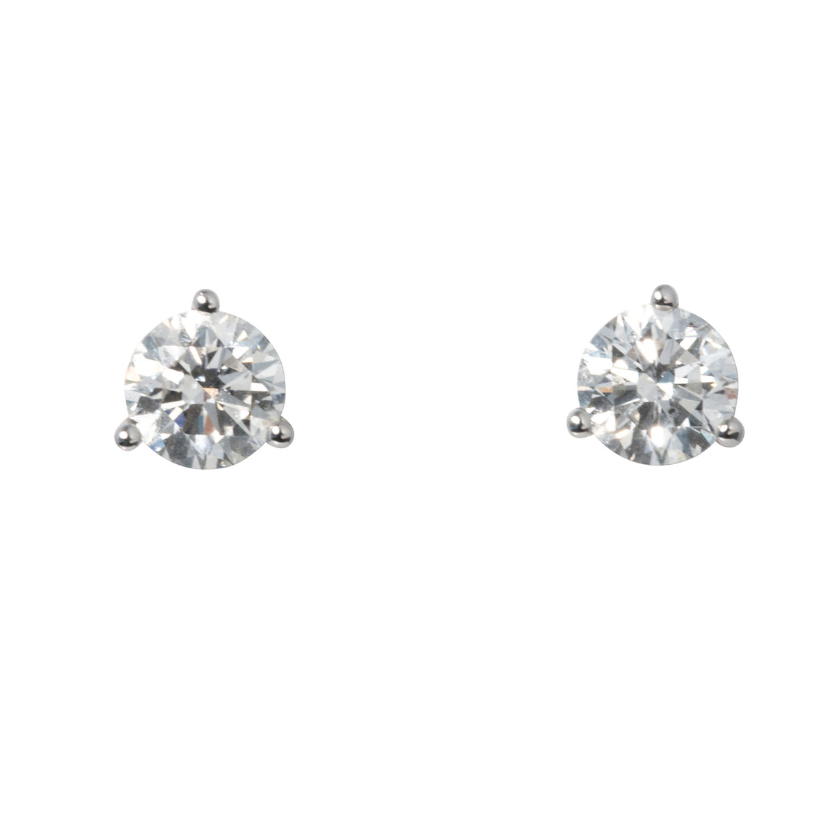 2.02ctw Round Brilliant Diamond 14K Gold Martini Stud Earrings