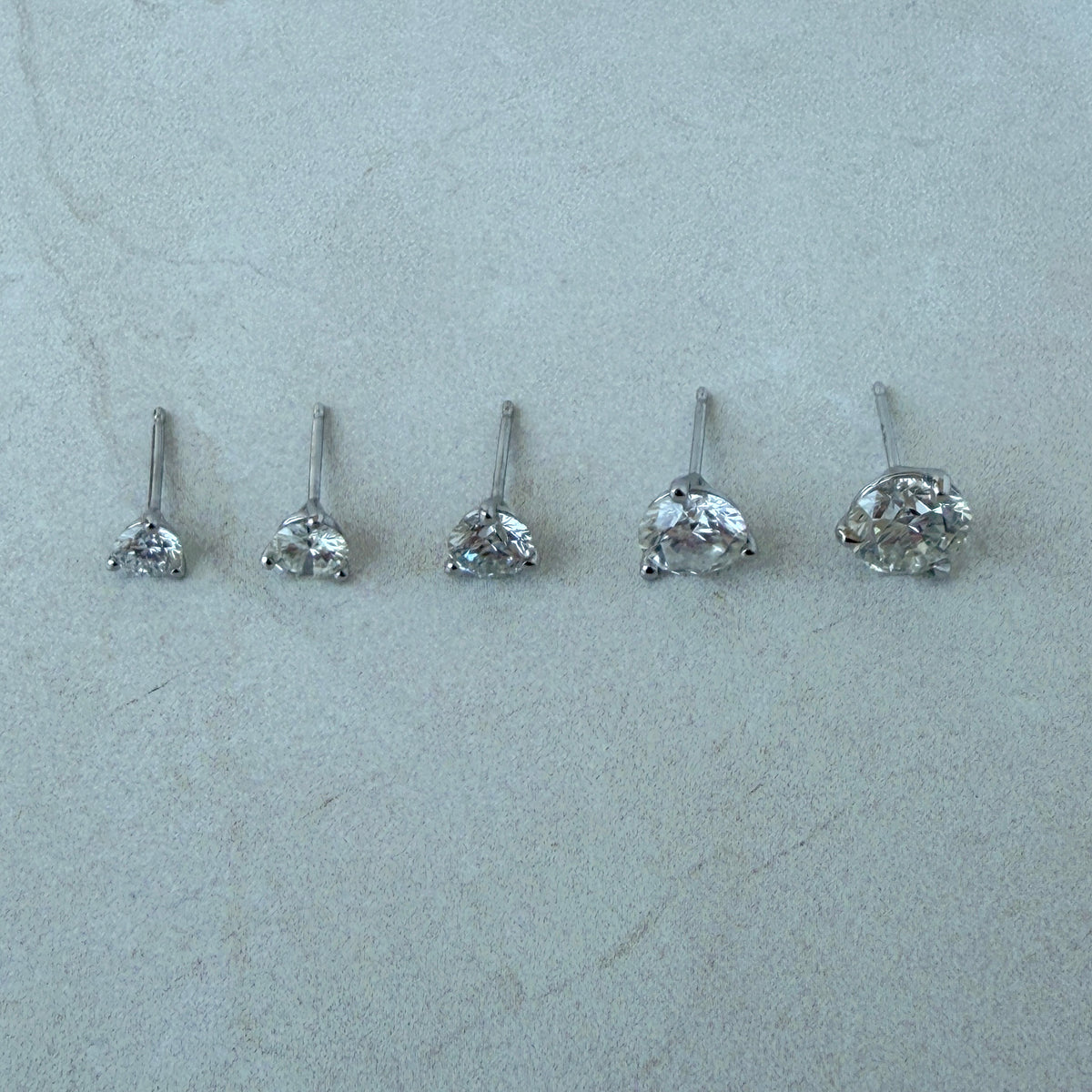 Round Brilliant Diamond 14K Gold Martini Stud Earrings