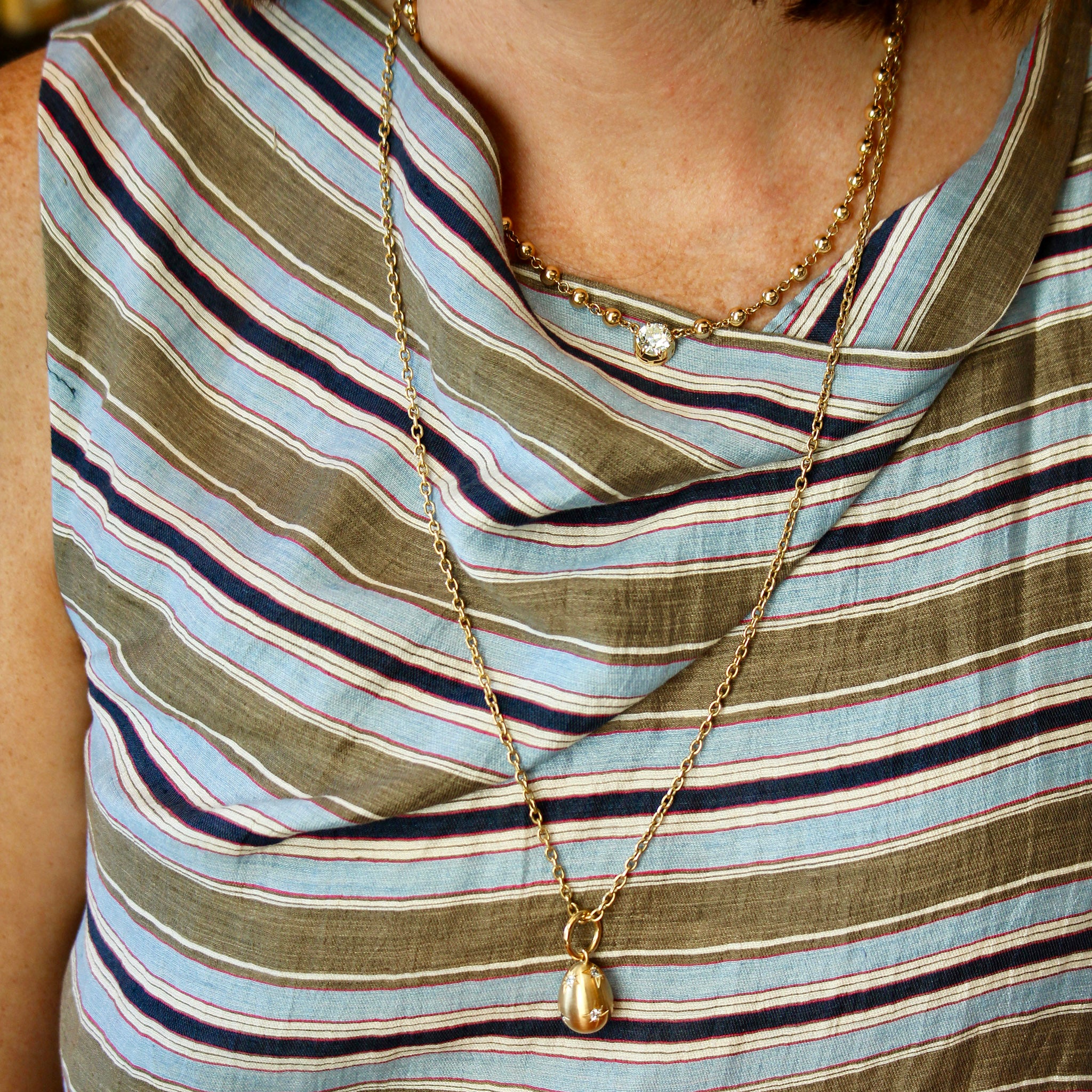 Single Stone Petra Scattered Pendant, Kai Chain, Maude Necklace