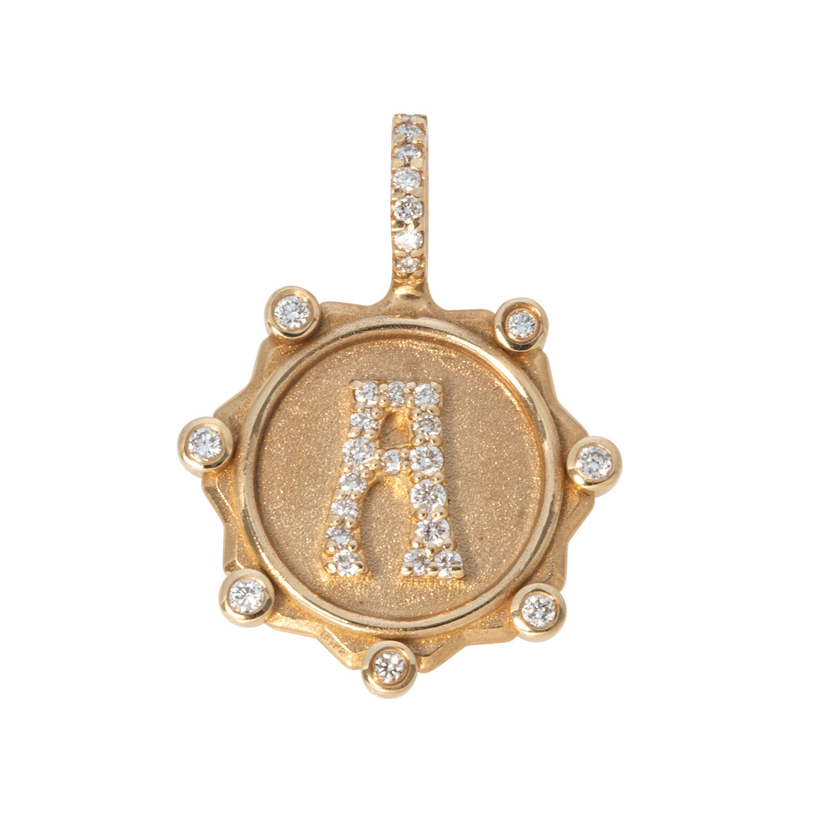 Marlo Laz Pavé Diamond Alphabet Coin Charm A