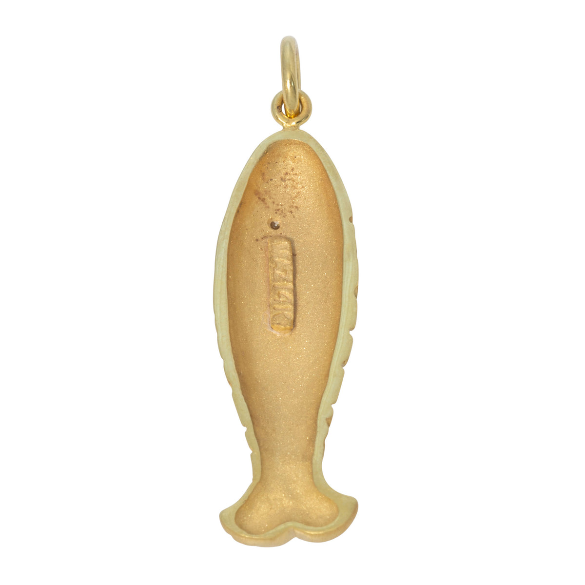 Mazza Diamond 14K Gold Skinny Fish Pendant