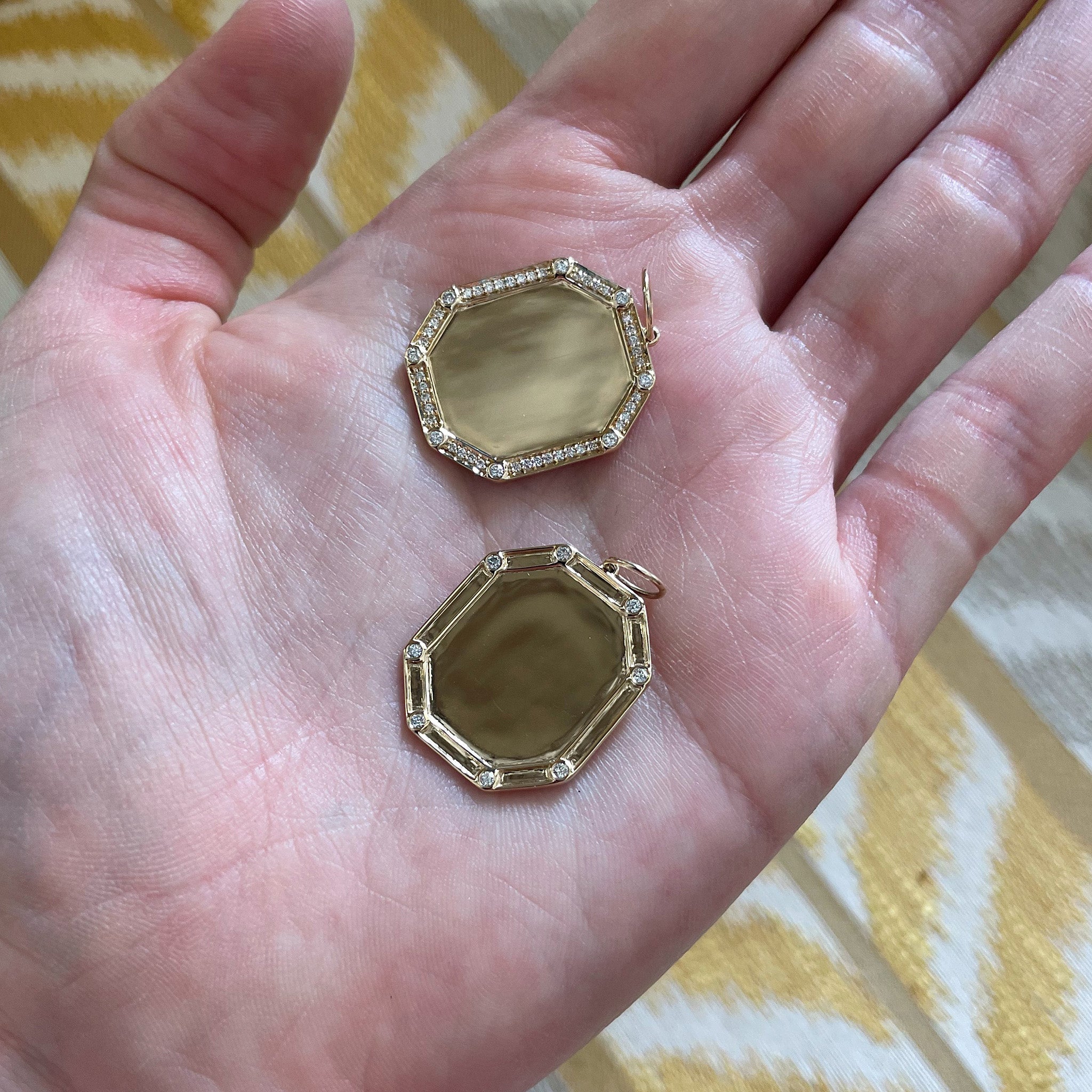 .45ct Diamond 14K Yellow Gold Rectangular Octagon Pendant