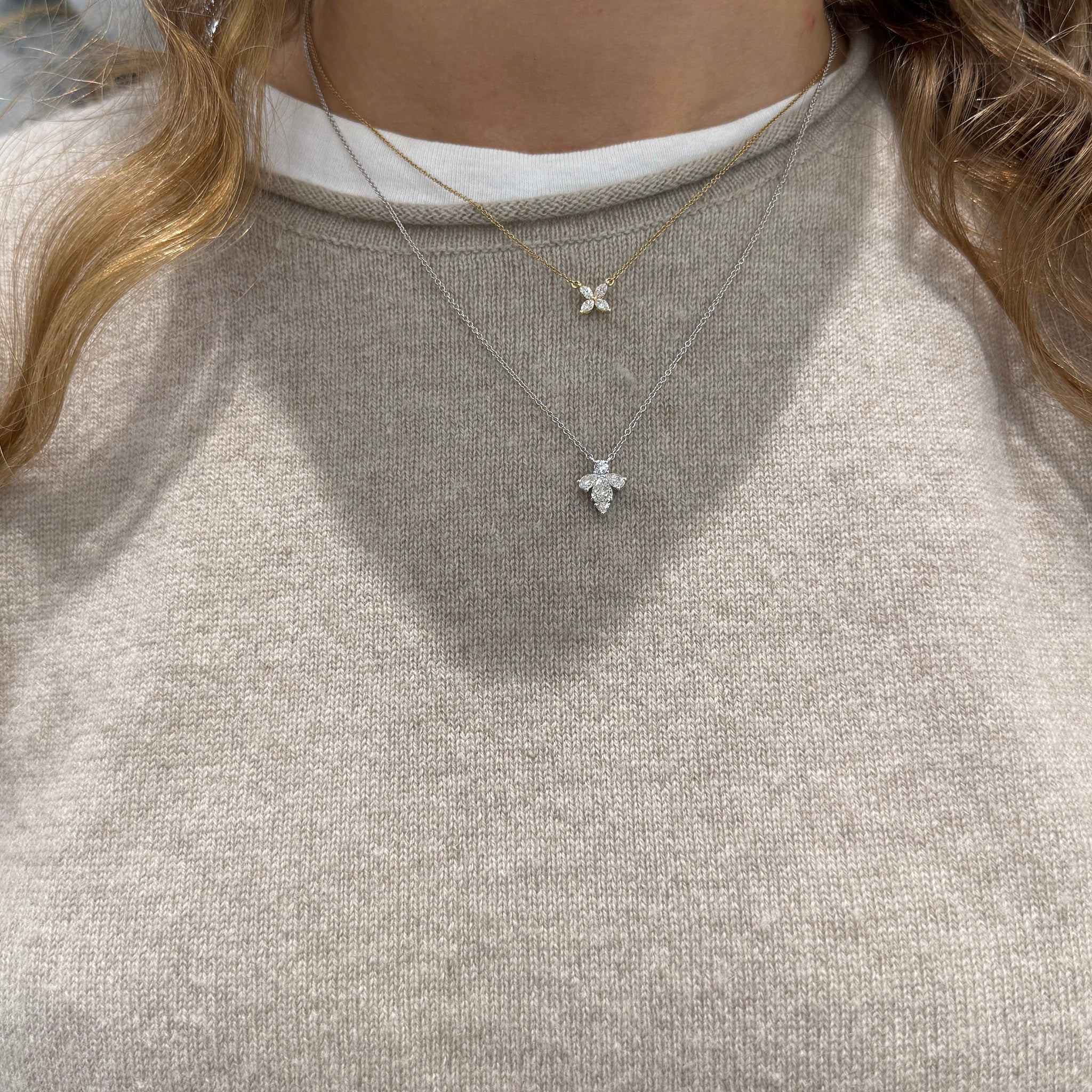 Christopher Designs Diamond Bee 14K White Gold Pendant Necklace