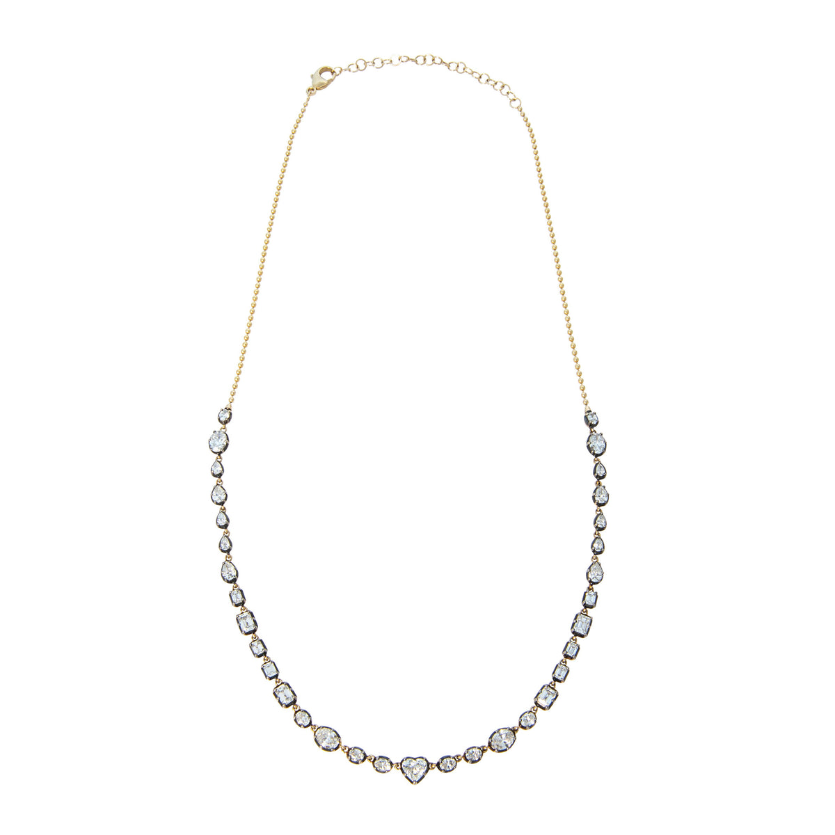 5ctw Mixed-Cut Diamond 14K Gold Georgian Setting Necklace