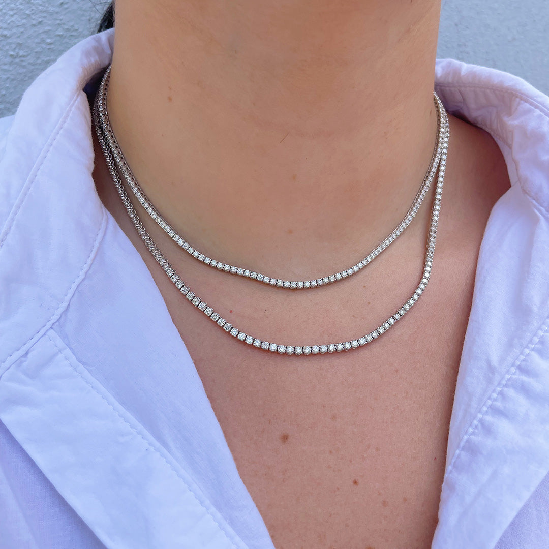 6ct Diamond 14K White Gold Tennis Necklace