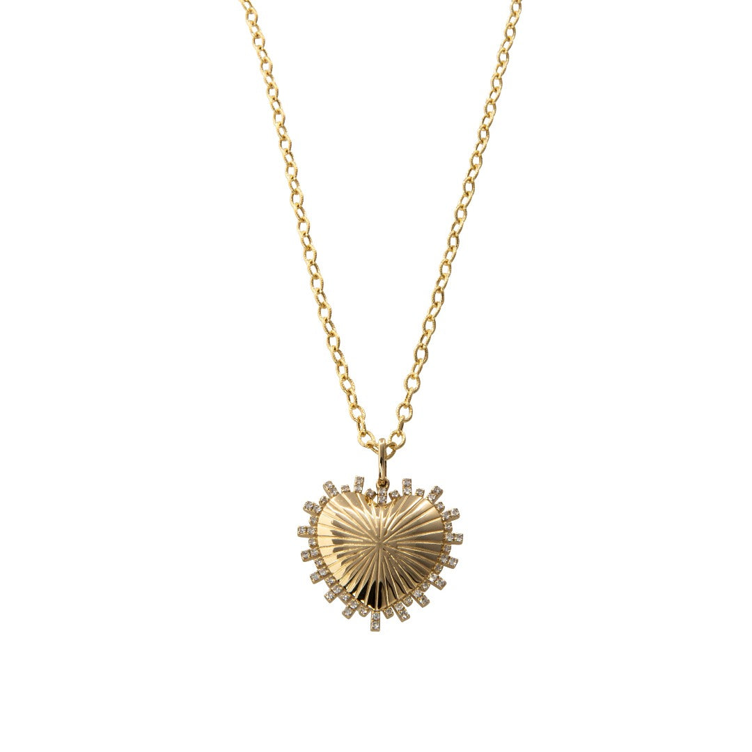 Diamond 14K Gold Heart Pendant Necklace