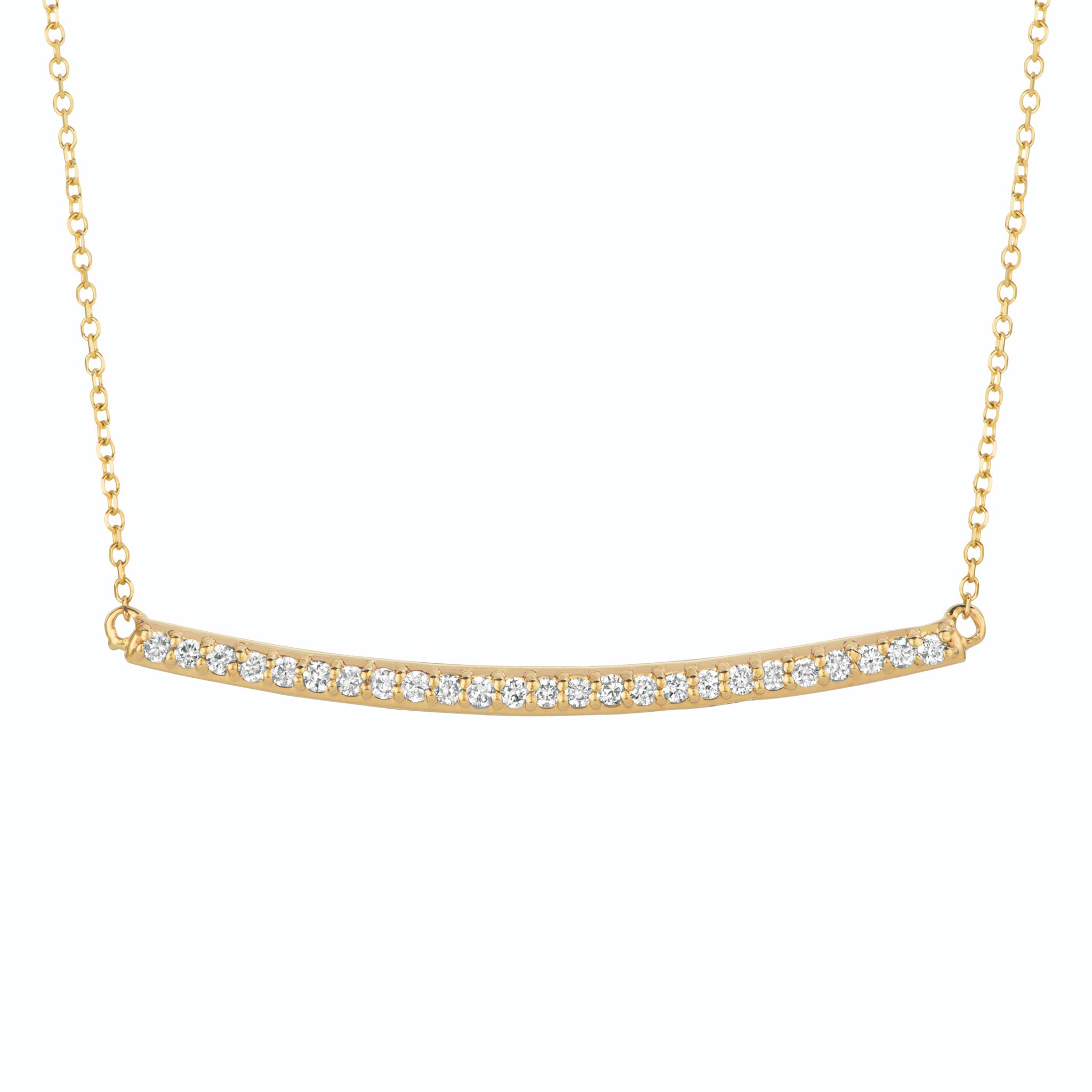 .25ctw Diamond Pavé Bar 14K Yellow Gold Necklace