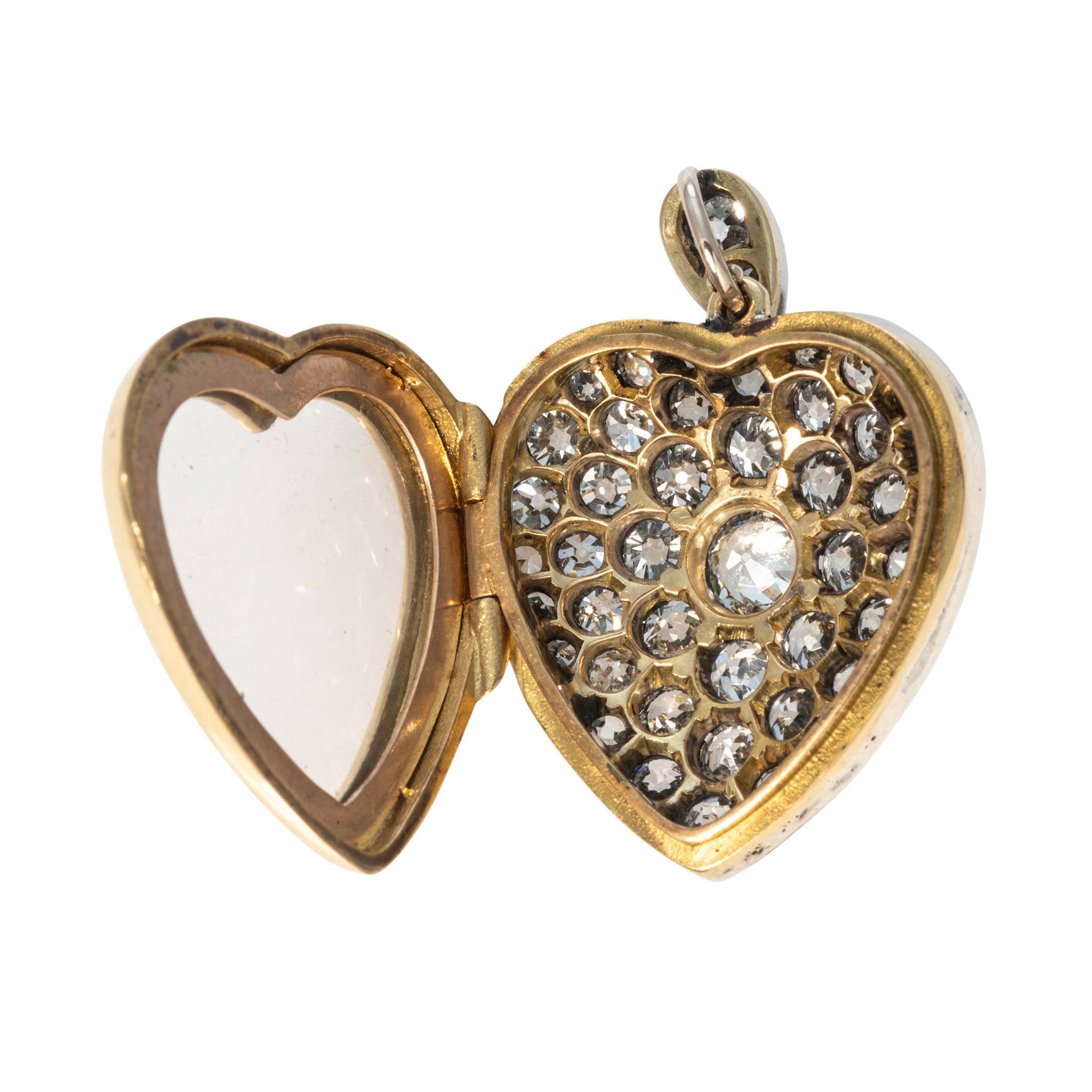 Victorian 4ctw Diamond Pavé Heart Pendant Necklace