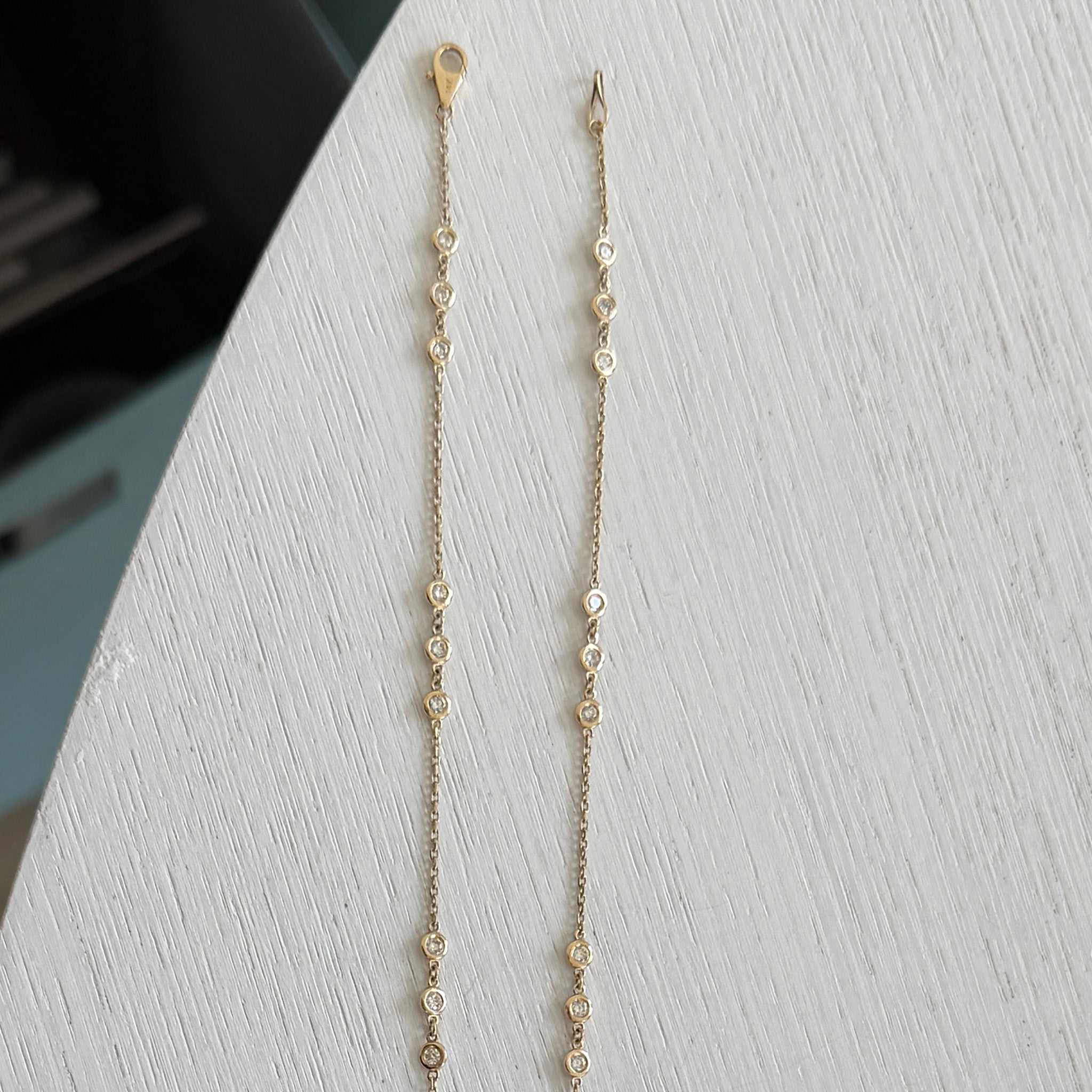 Estate 2ctw Diamonds-by-the-Yard 14K Gold Necklace 24"