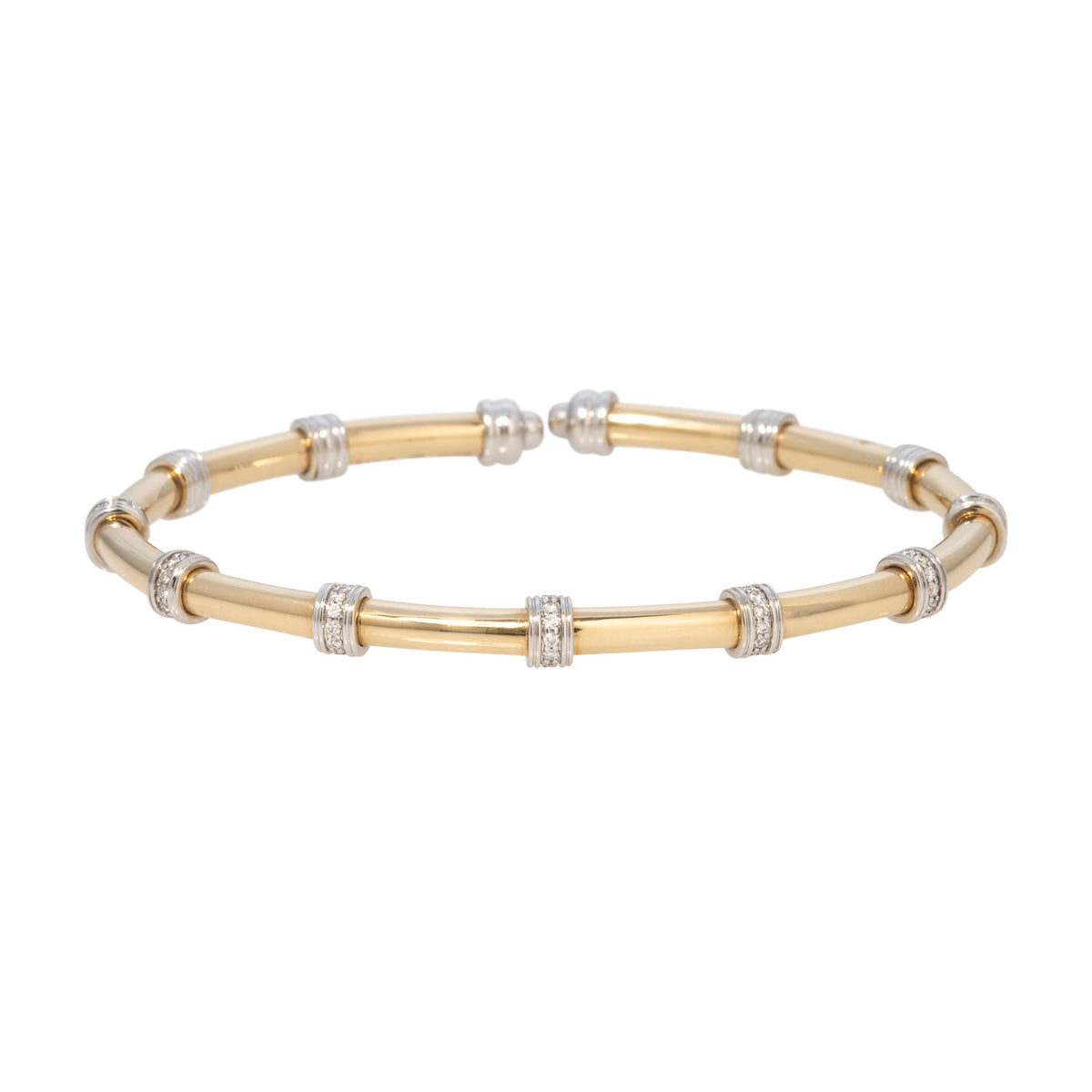Christopher Designs Diamond 14K Gold Two-Tone Memory Cuff