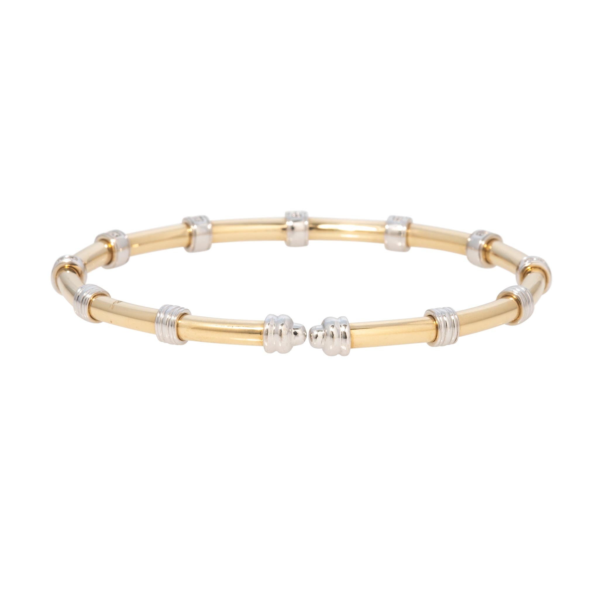 Christopher Designs Diamond 14K Gold Two-Tone Memory Cuff