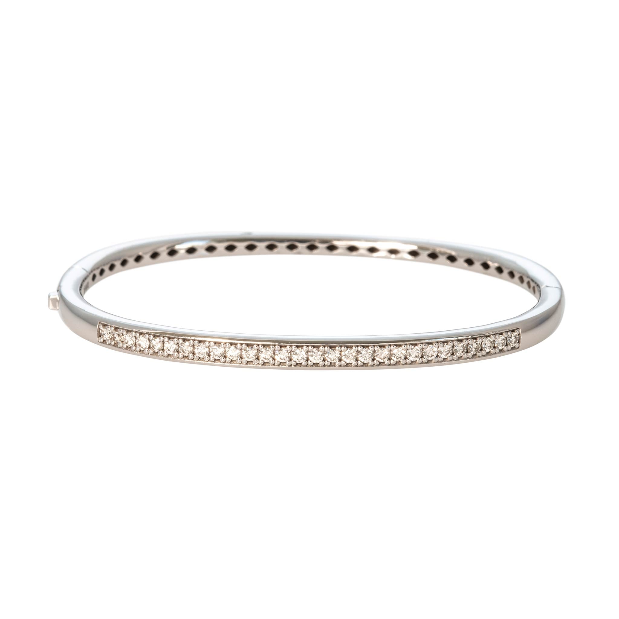 Diamond Pavé 18K White Gold Square Bangle