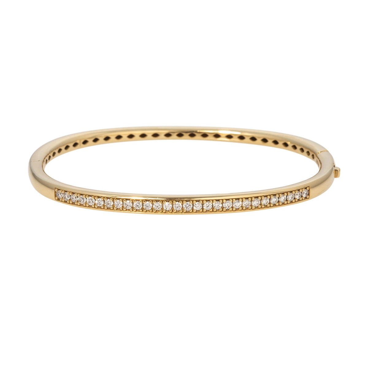 .60ctw Diamond Pavé 18K Yellow Gold Square Bangle