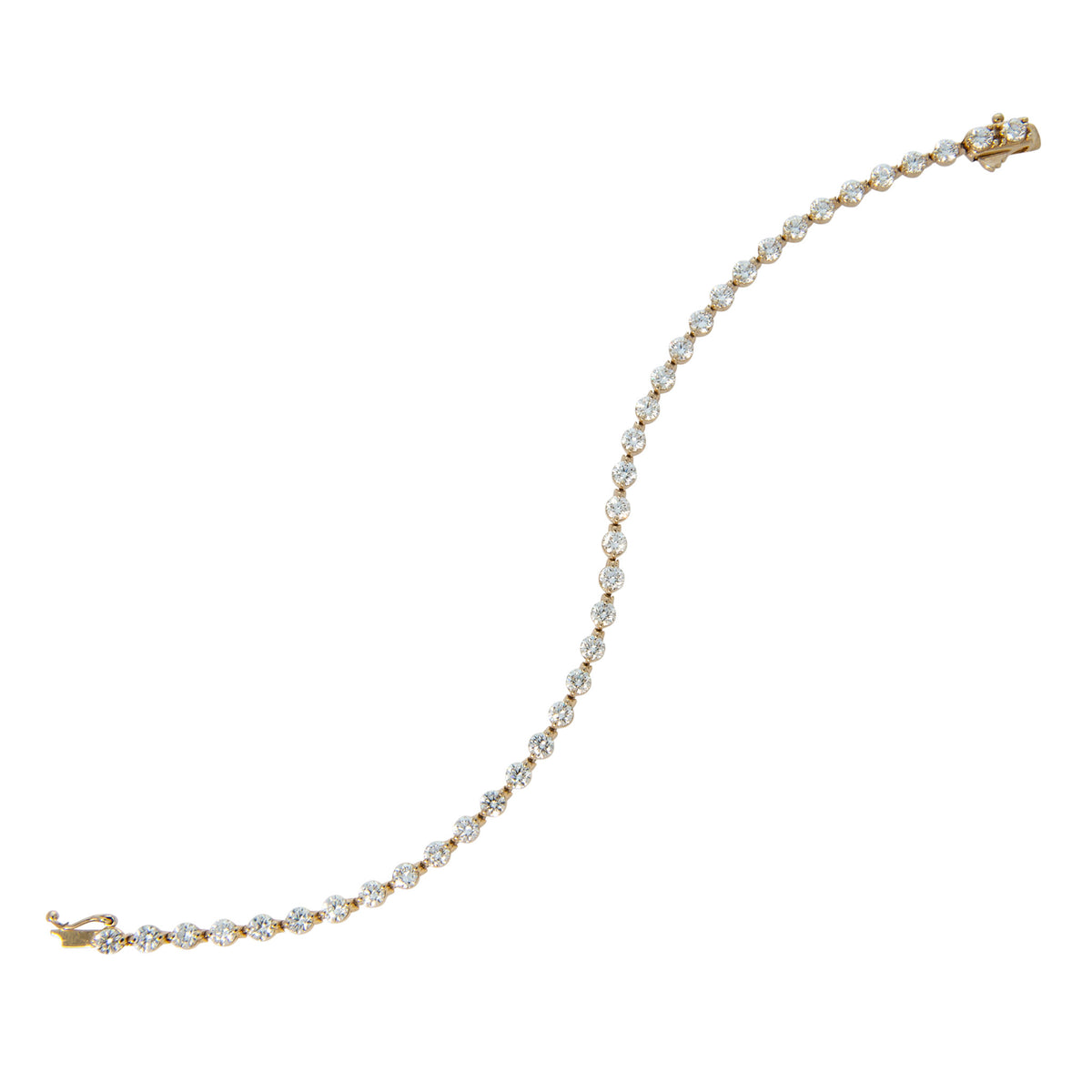 5ctw Diamond 2-Prong 14K Yellow Gold Tennis Bracelet