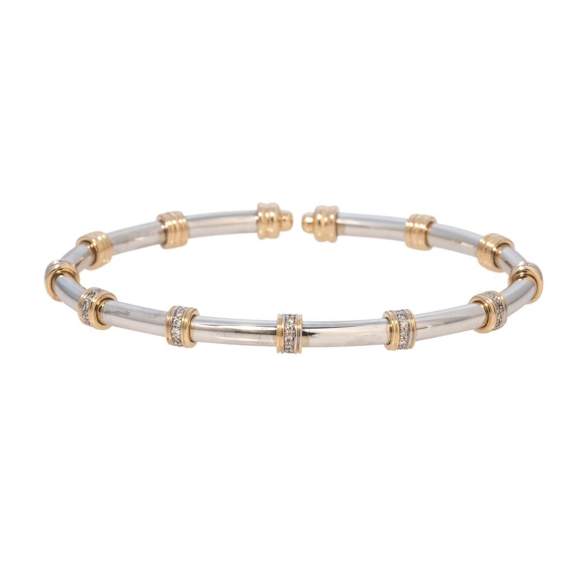 .27ctw Diamond 14K Gold Two-Tone Memory Cuff
