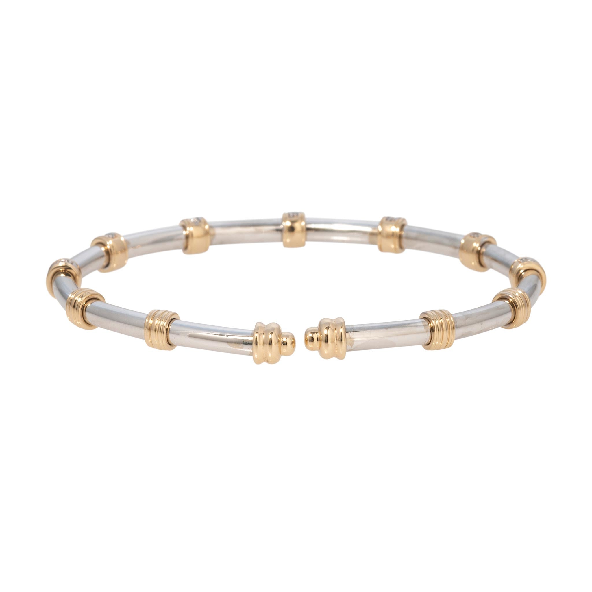 .27ctw Diamond 14K Gold Two-Tone Memory Cuff