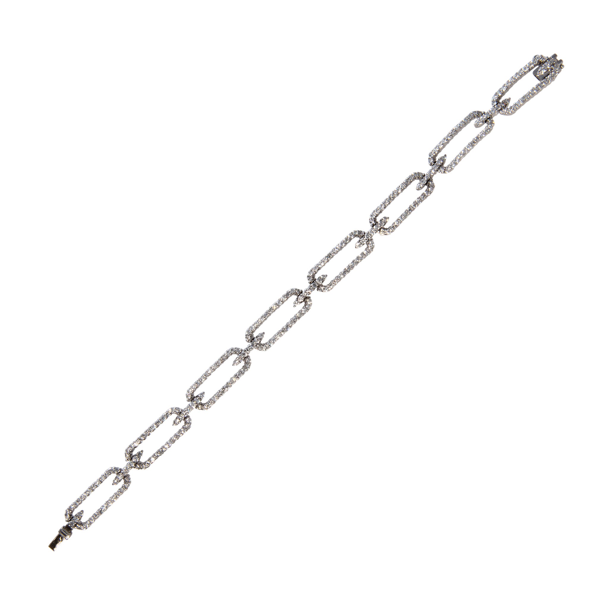 3.94ctw Diamond Pavé Link Platinum Bracelet