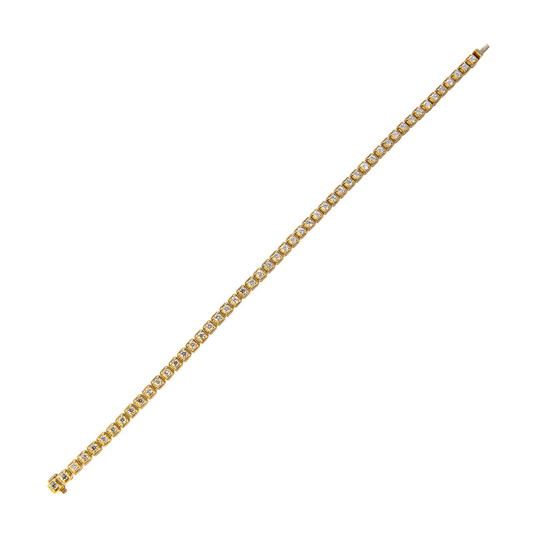 1.5ct Diamond Milgrain 14K Yellow Gold Tennis Bracelet