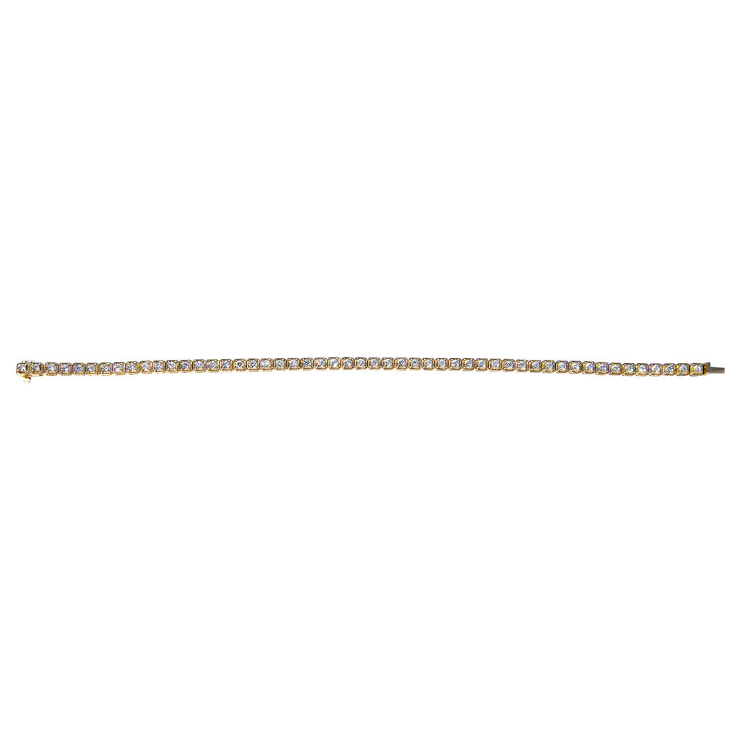1.5ct Diamond Milgrain 14K Yellow Gold Tennis Bracelet