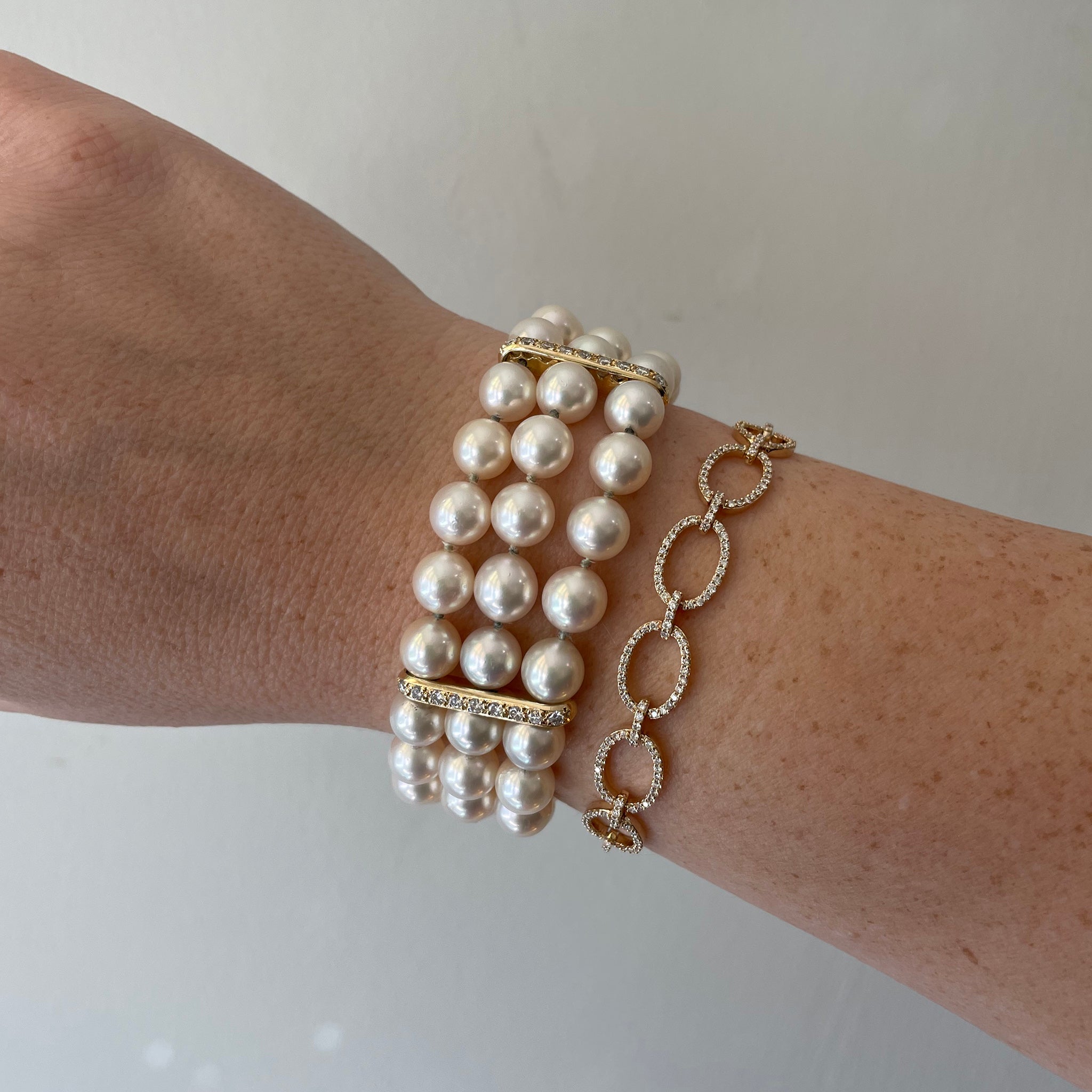 1.5ct Diamond Pavé Oval Link 14K Yellow Gold Bracelet