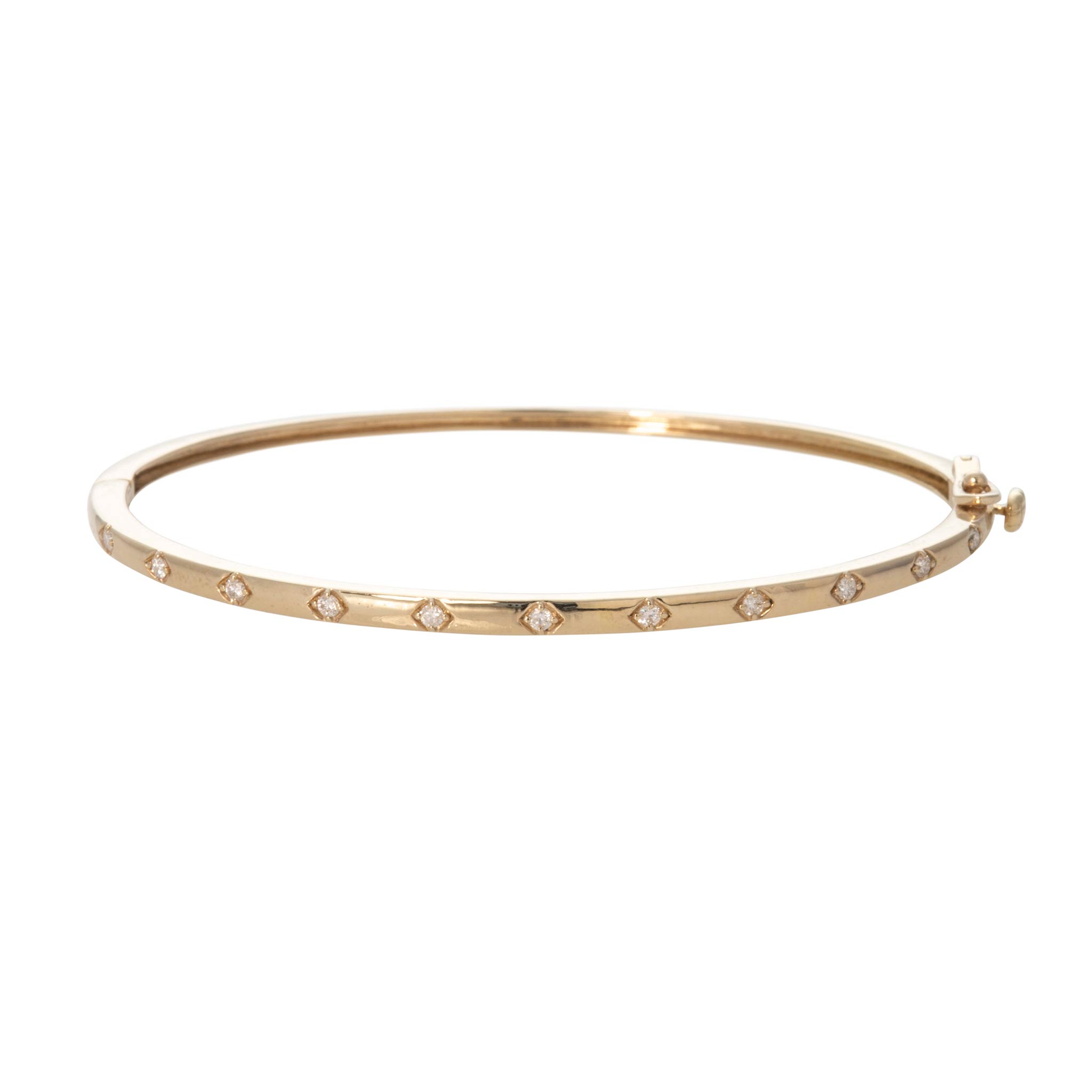.19ctw Diamond Star 14K Yellow Gold Bangle