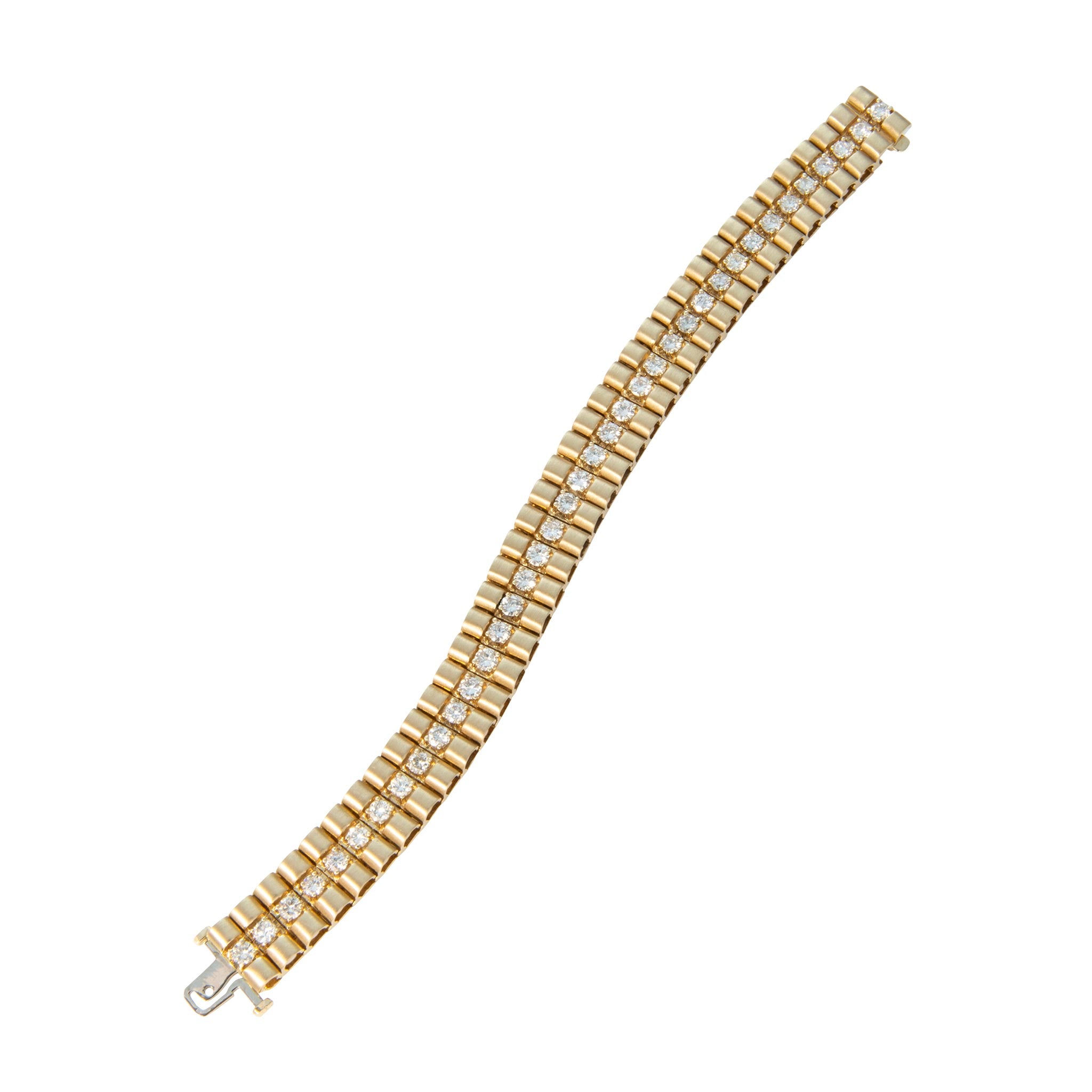 Vintage 5.70ctw Diamond 14K Yellow Gold Tennis Bracelet
