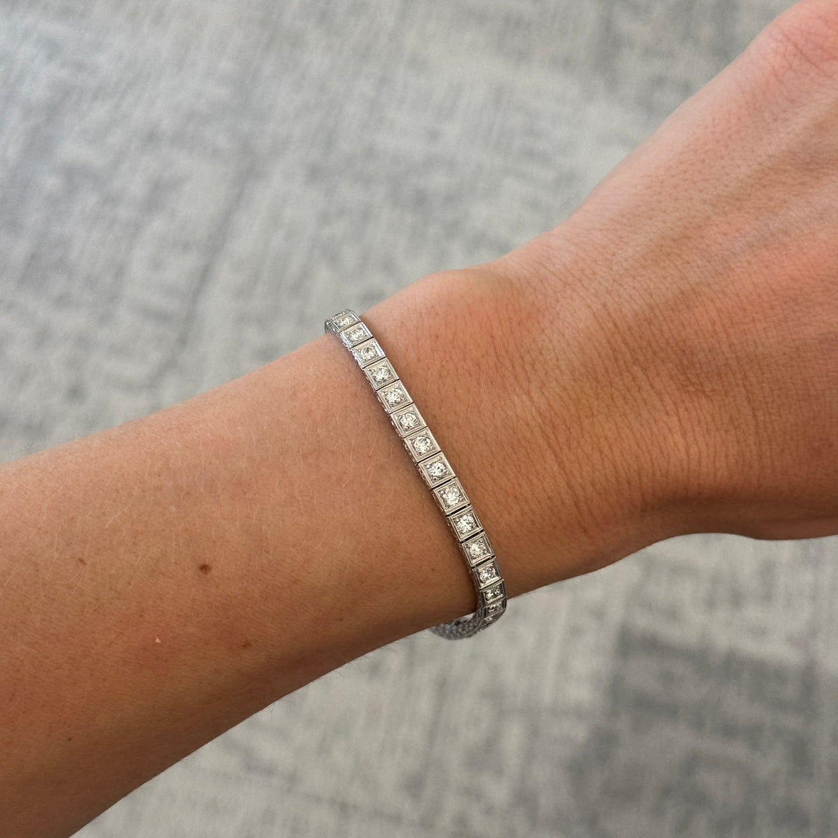 Art Deco Style 2.6ctw Diamond Platinum Tennis Bracelet