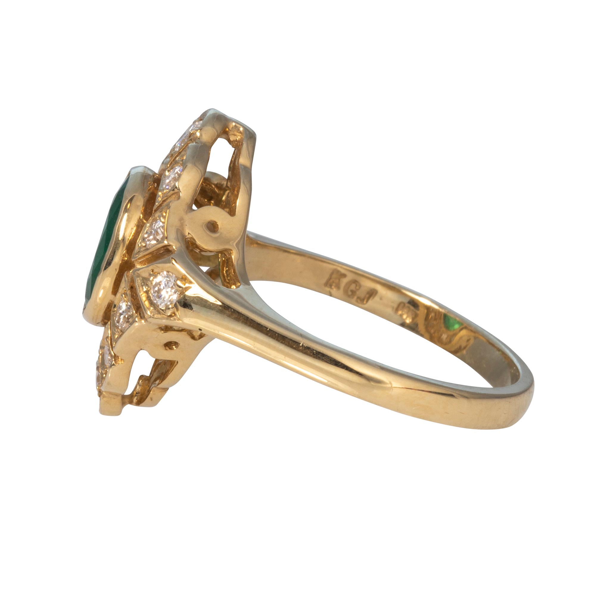 Oval Emerald & Diamond 14K Yellow Gold Ring
