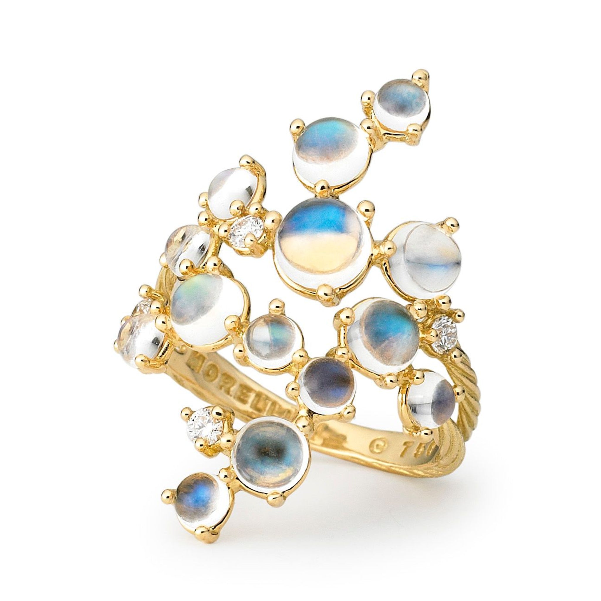 Paul Morelli Moonstone & Diamond Bubble Cluster Ring