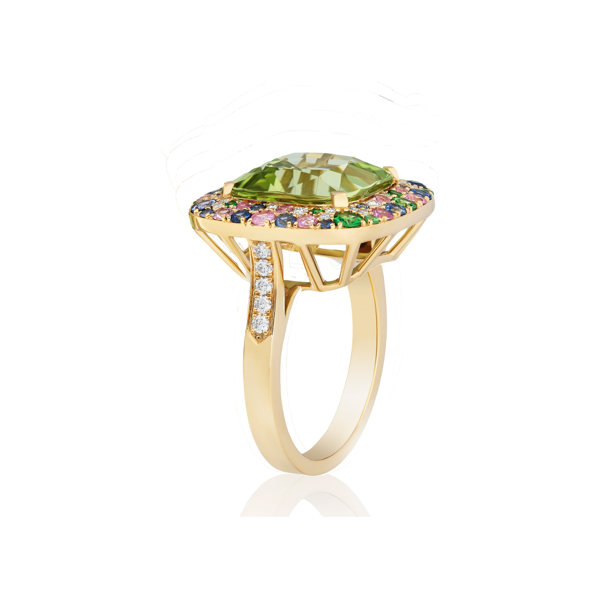 Goshwara Tourmaline & Sapphie & Diamond 18K Gold Ring