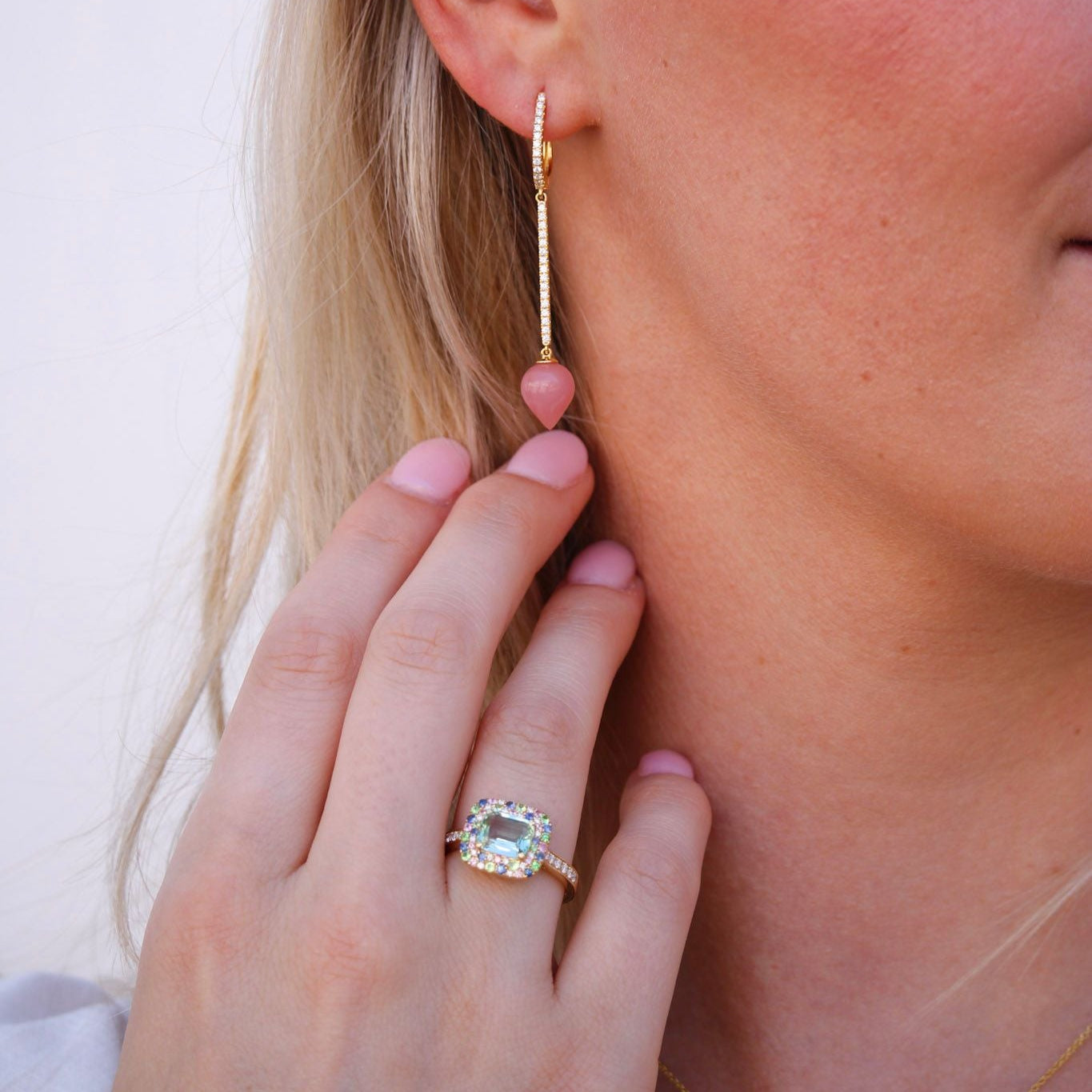 Goshwara Tourmaline & Sapphie & Diamond 18K Gold Ring