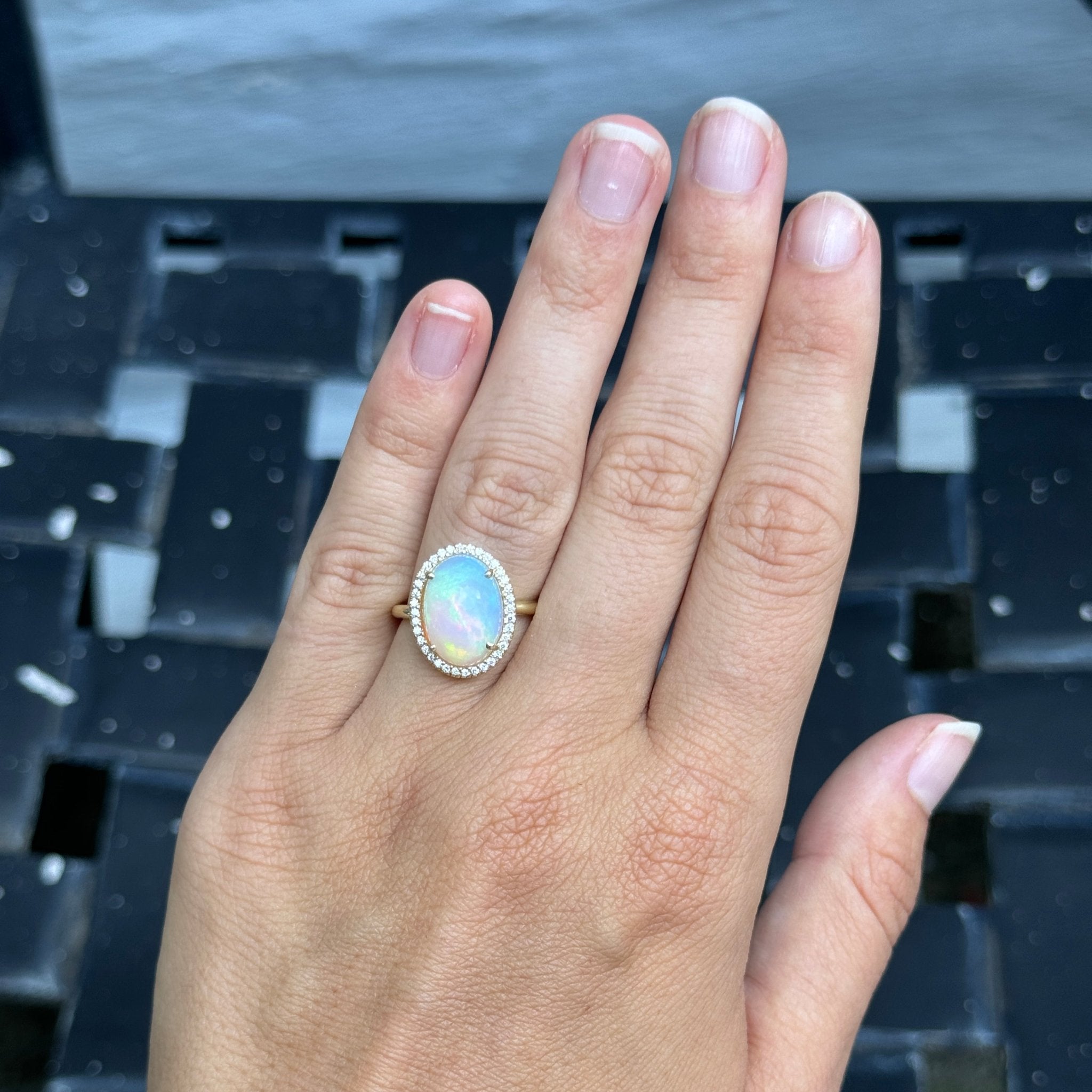 Mazza Oval Opal & Diamond 14K Gold Ring