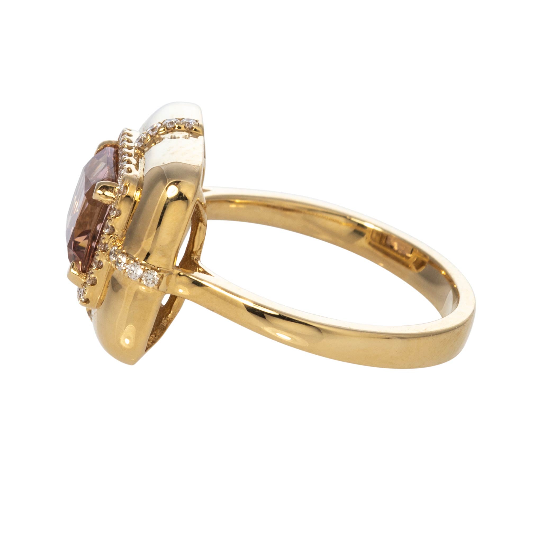 Goshwara Cushion Pink Tourmaline & Diamond 18K Gold Ring
