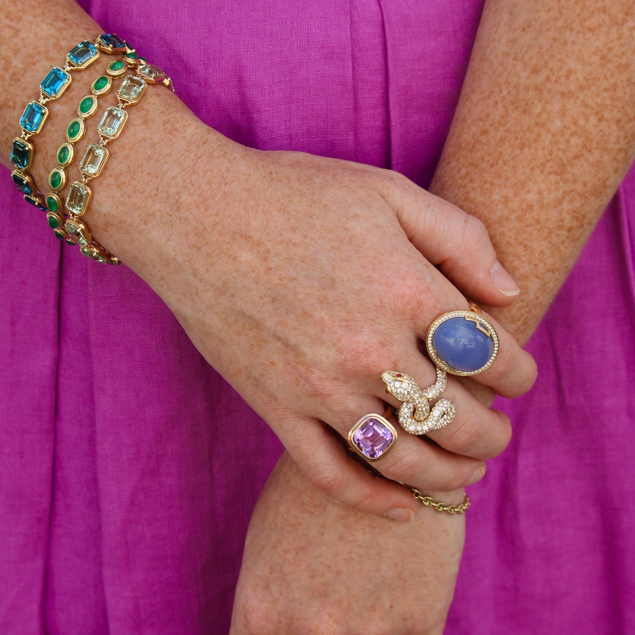 Goshwara Amethyst Bezel Set 18K Rose Gold Ring