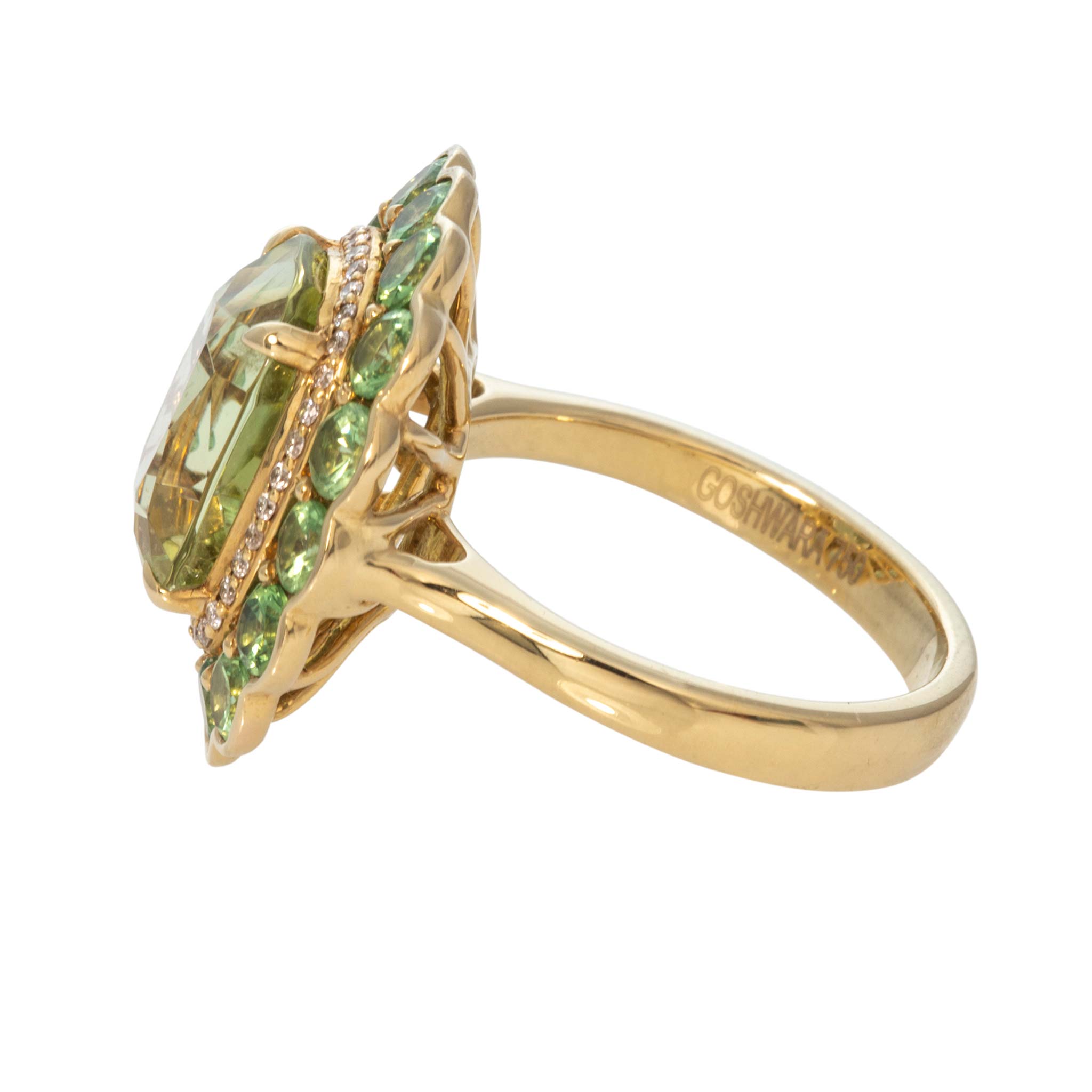 Goshwara Tourmaline, Tsavorite & Diamond 18K Gold Ring