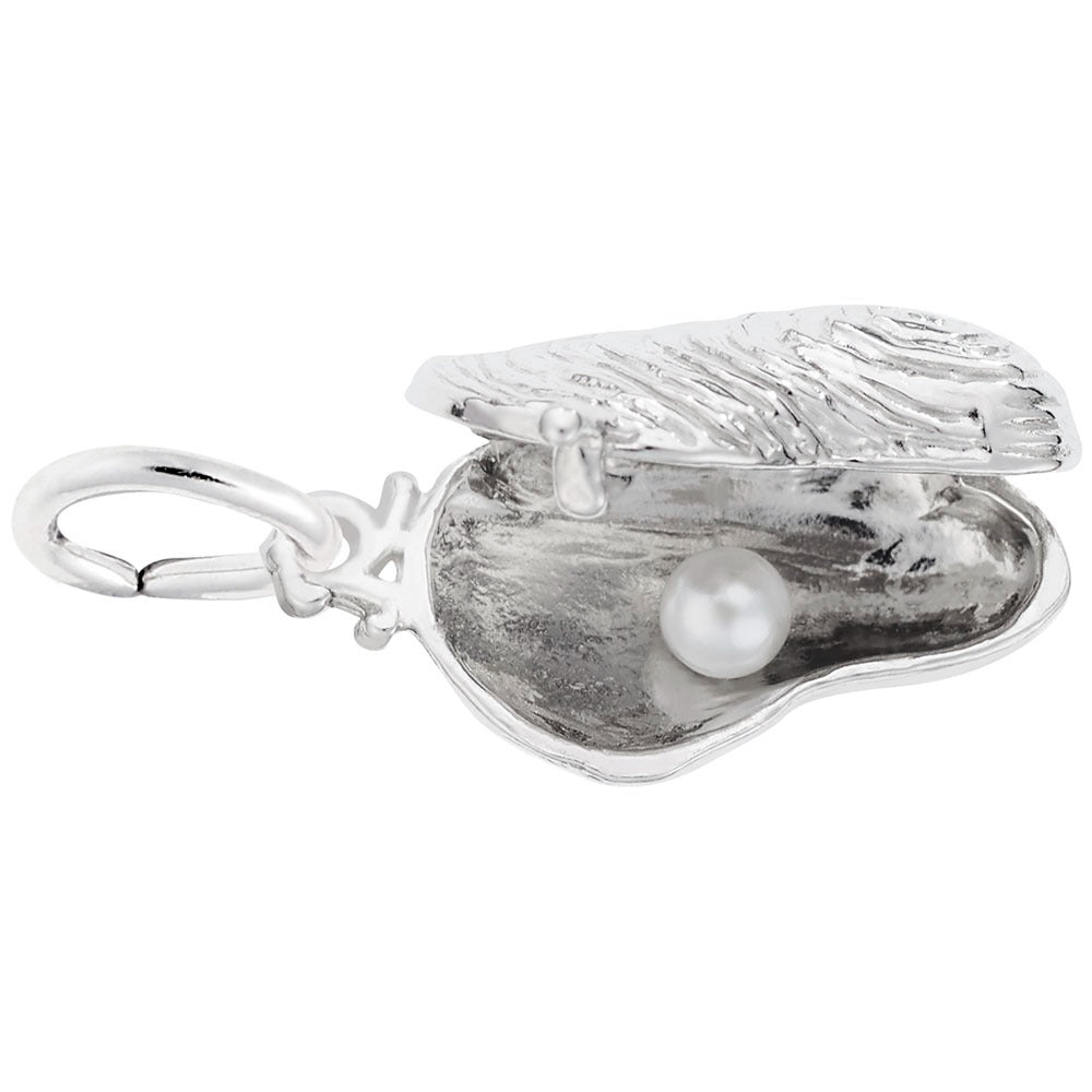 Sterling Silver Oyster with Pearl Charm