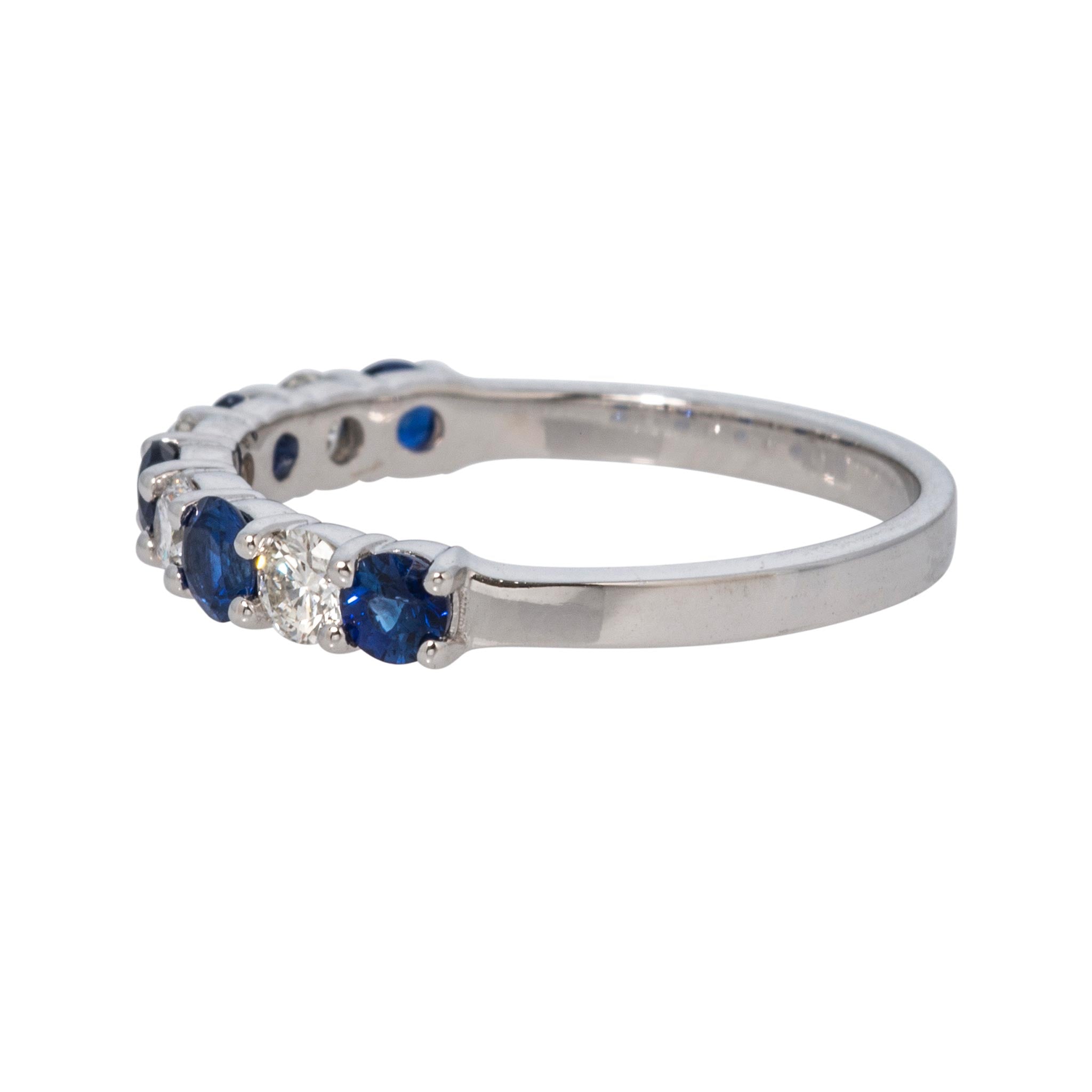 Sapphire & Diamond 14K White Gold Halfway Band