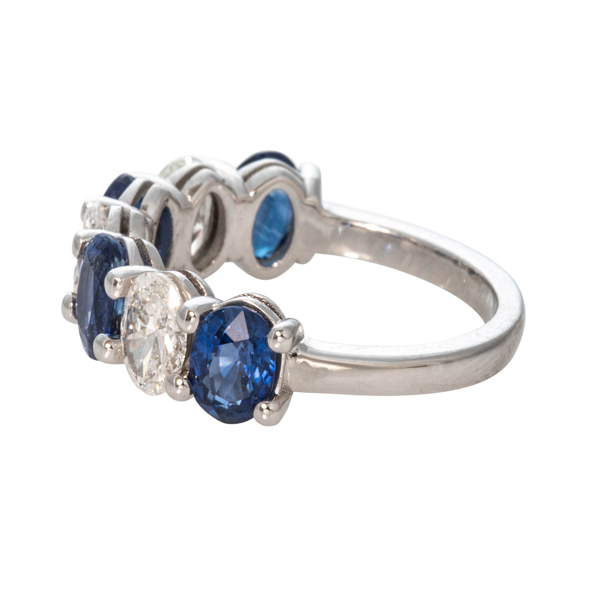 2.35ctw Oval Sapphire & 1.52ctw Diamond 18K White Gold Band