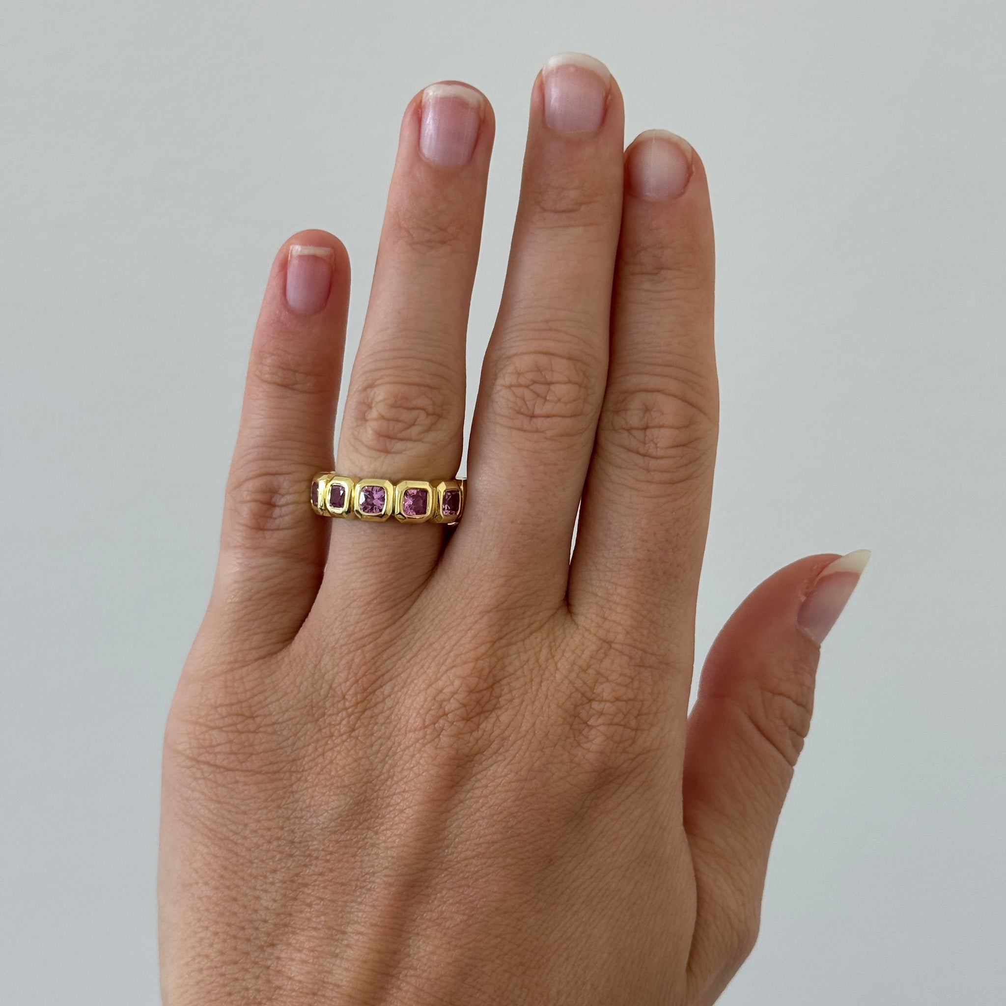 Mazza Pink Sapphire 14K Yellow Gold Eternity Band