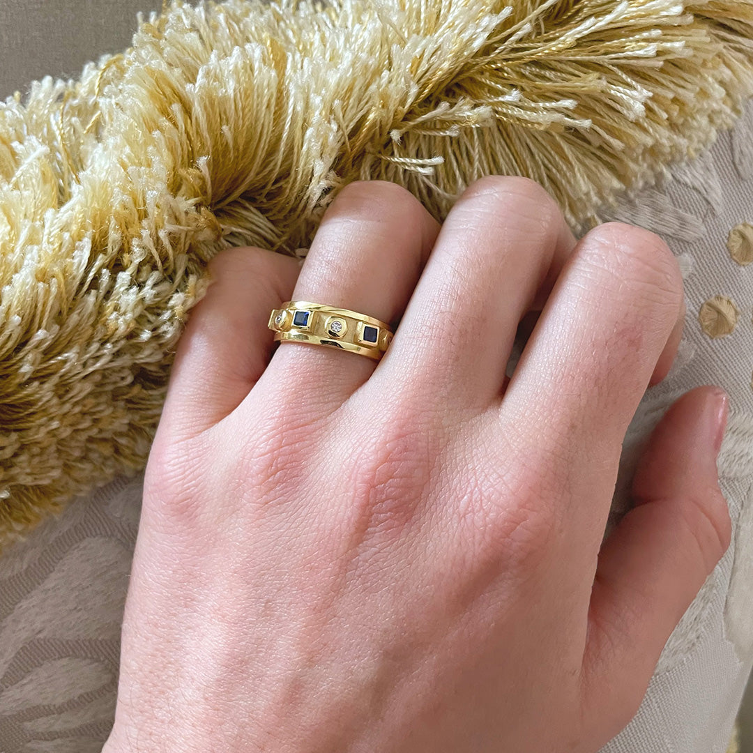 Mazza Sapphire & Diamond 14K Yellow Gold Ring