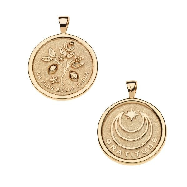 Jane Win GRATITUDE Original Coin Pendant Necklace